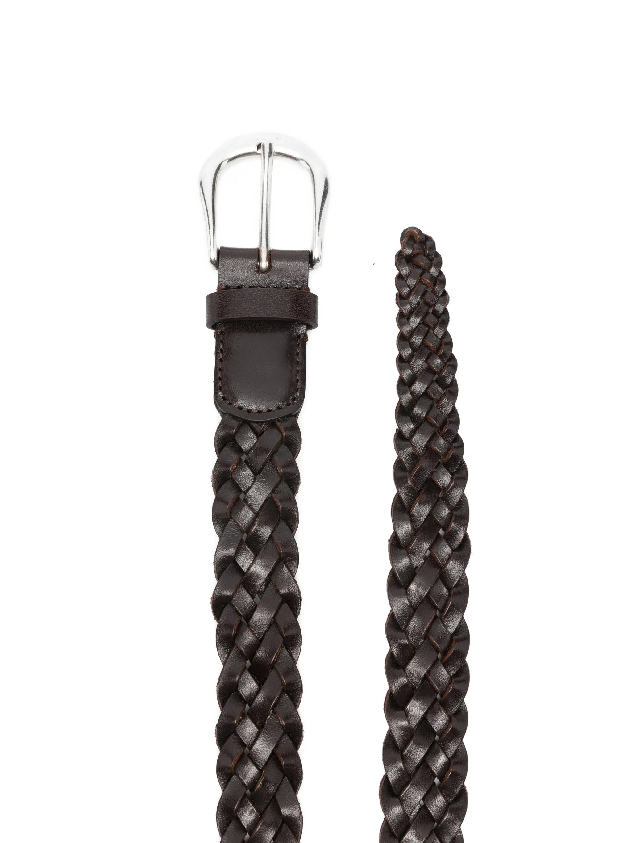 plaited leather belt