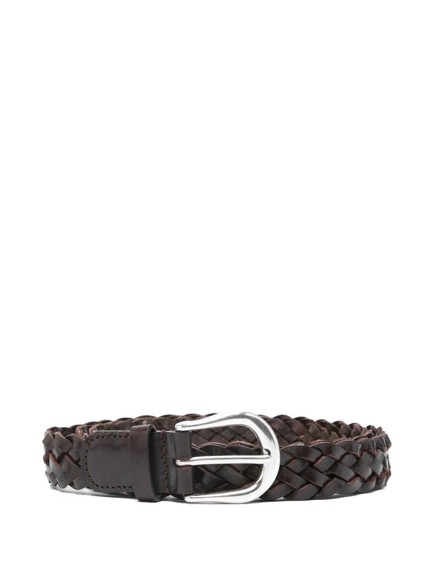 plaited leather belt