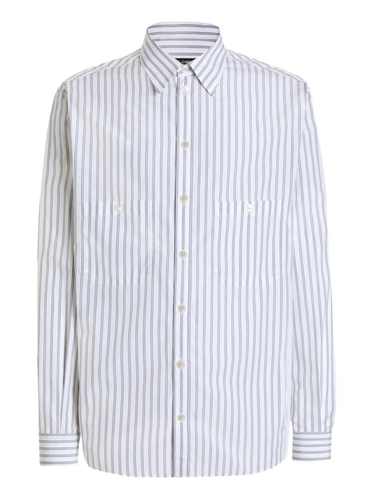 striped-pattern pocket shirt