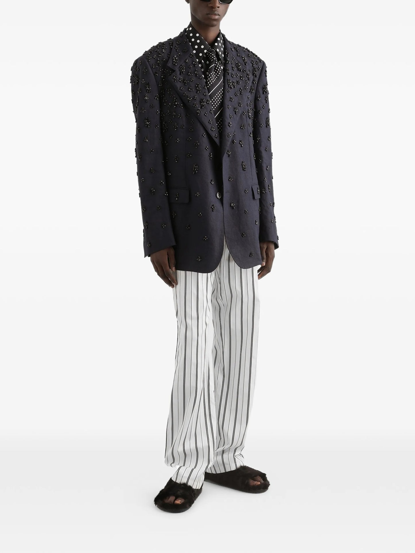 Striped Fabric Trousers