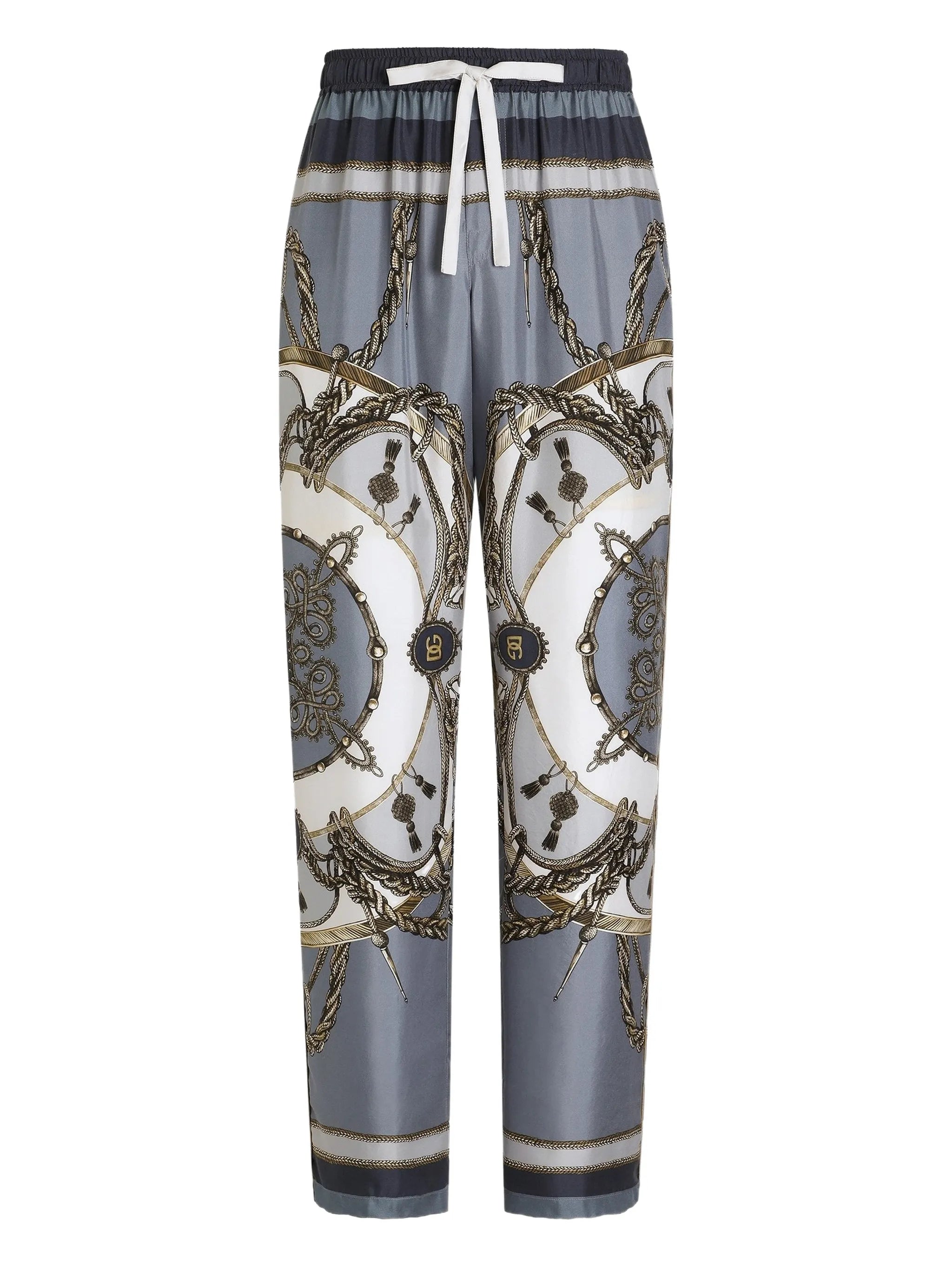 cargo-print vanity silk twill trousers