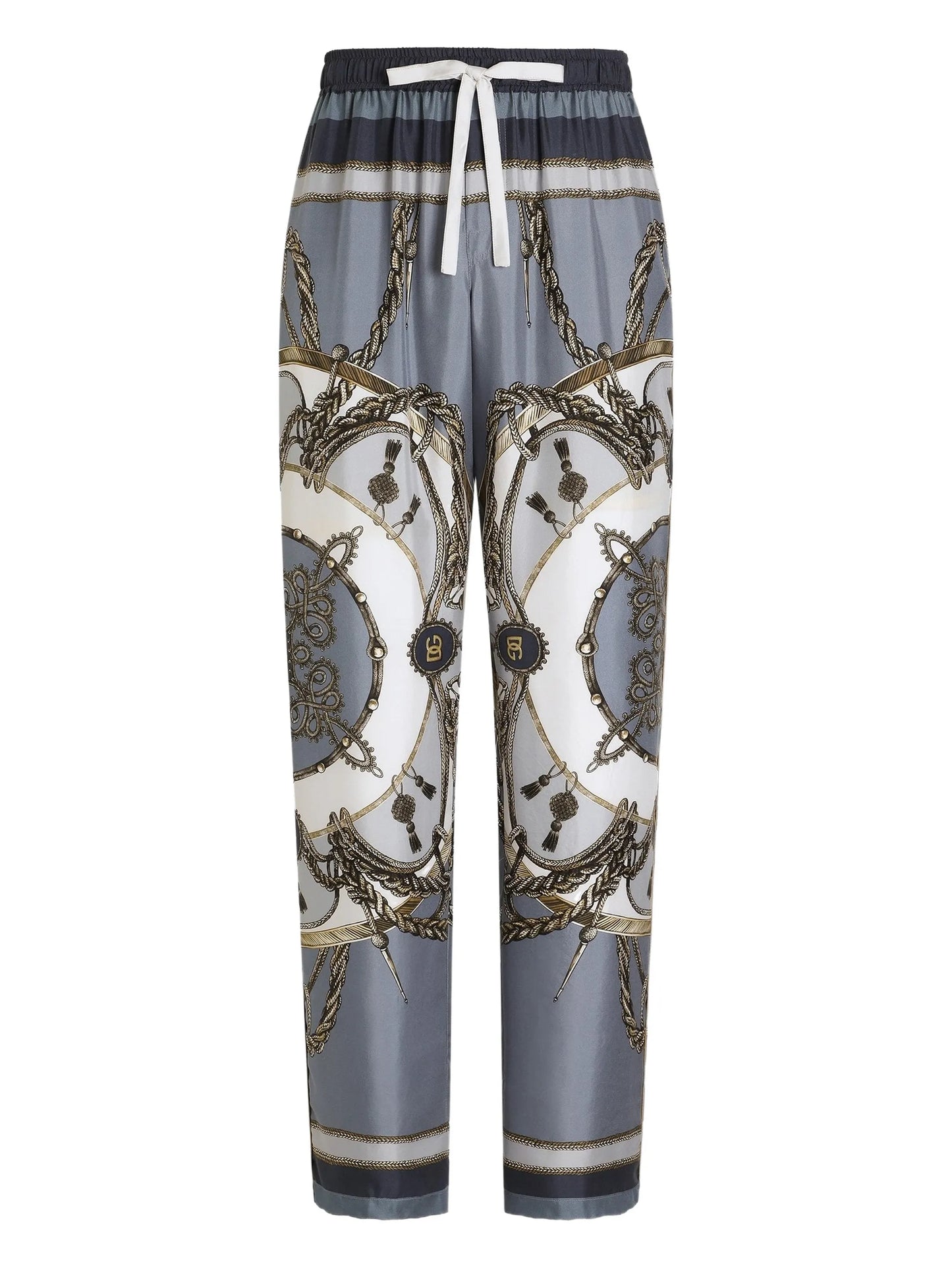 cargo-print vanity silk twill trousers