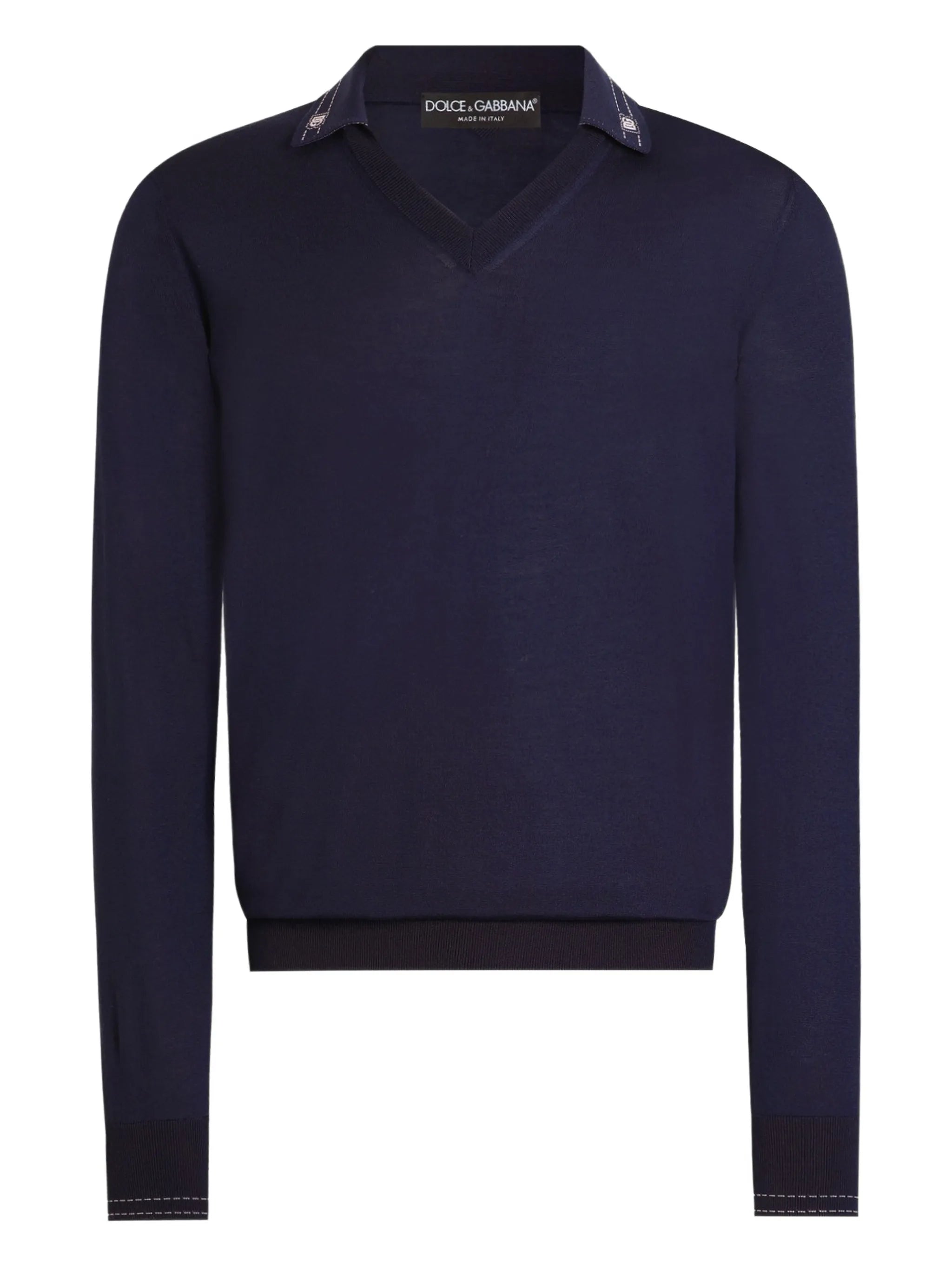 V-neck logo-embroidered top