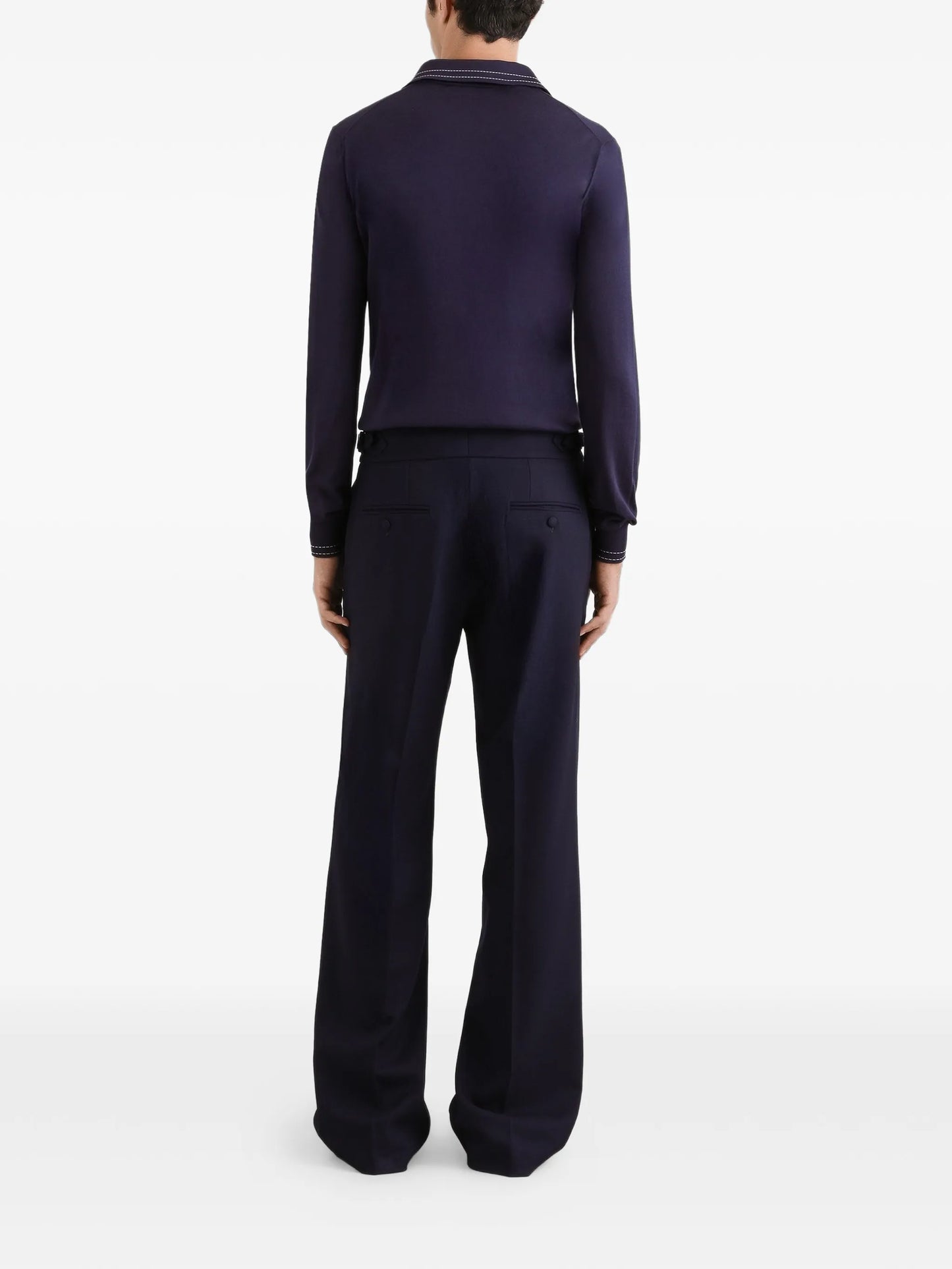 V-neck logo-embroidered top