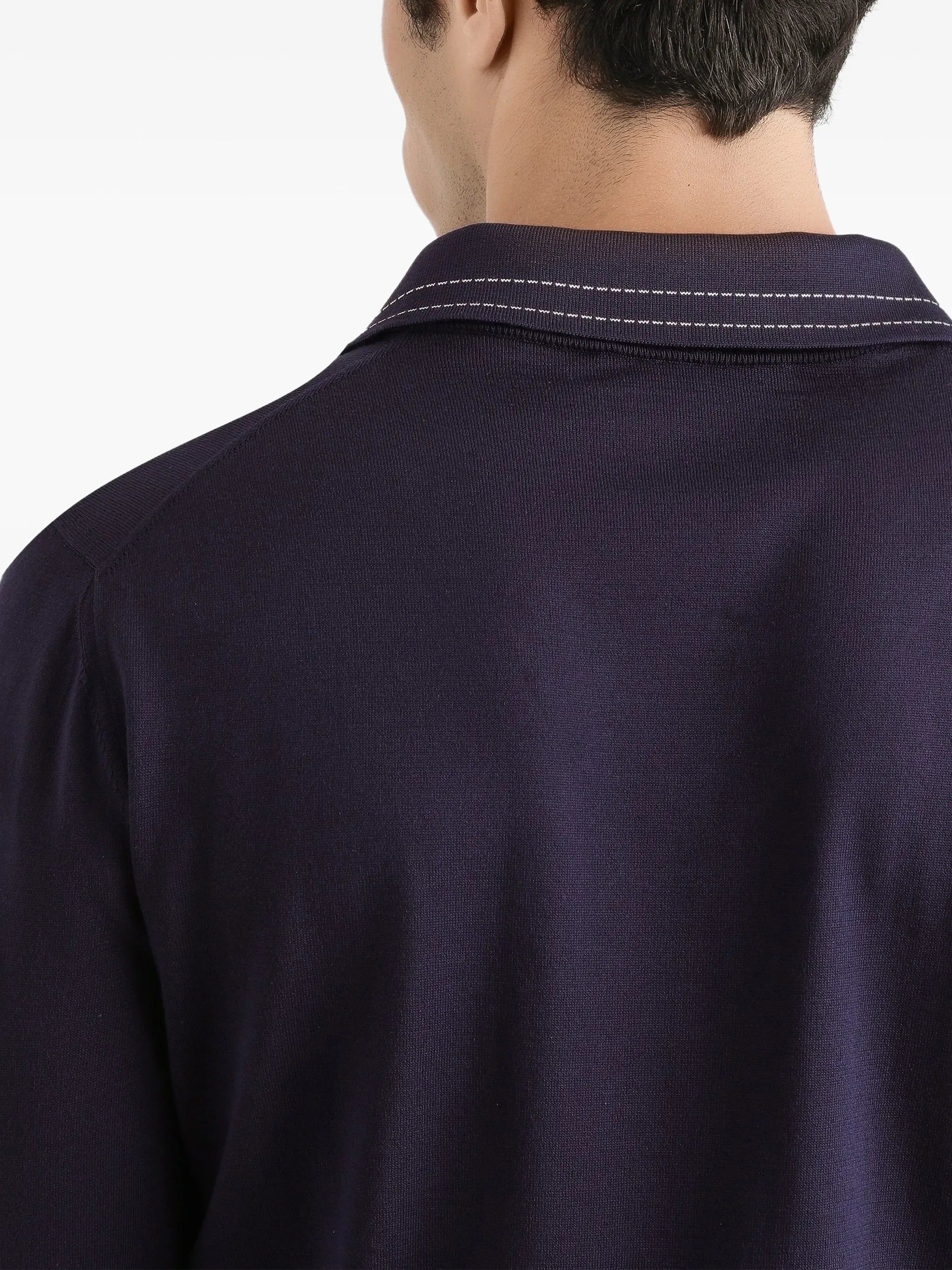 V-neck logo-embroidered top