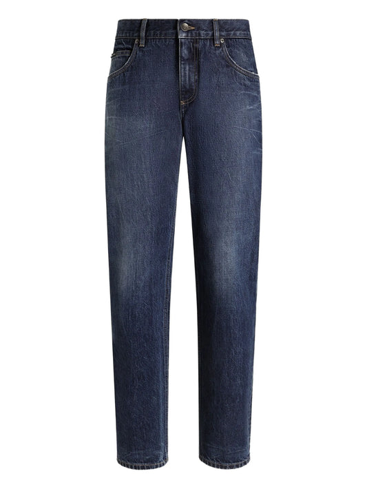 button-fastening jeans