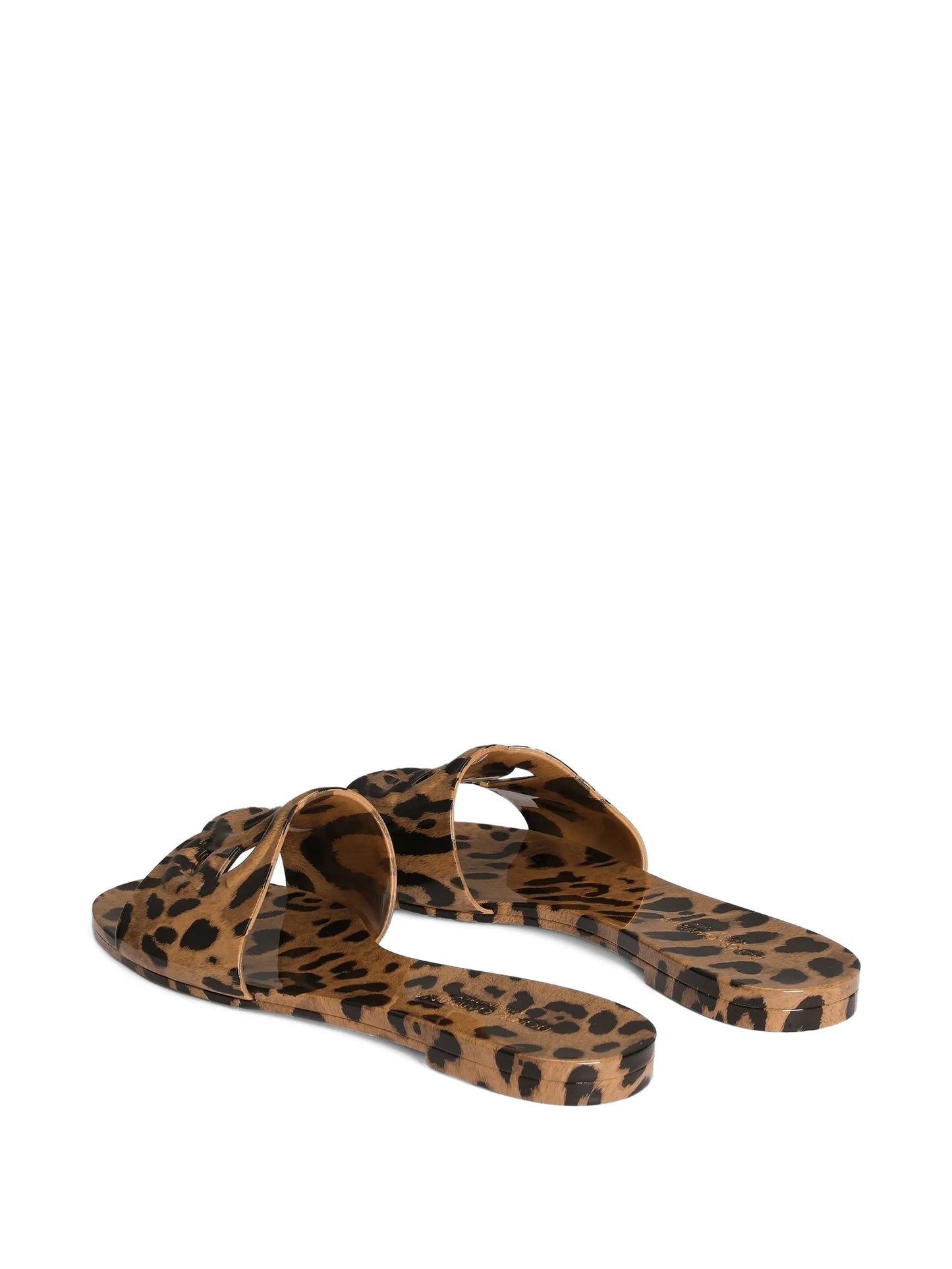 leo-print rubber beachwear slides