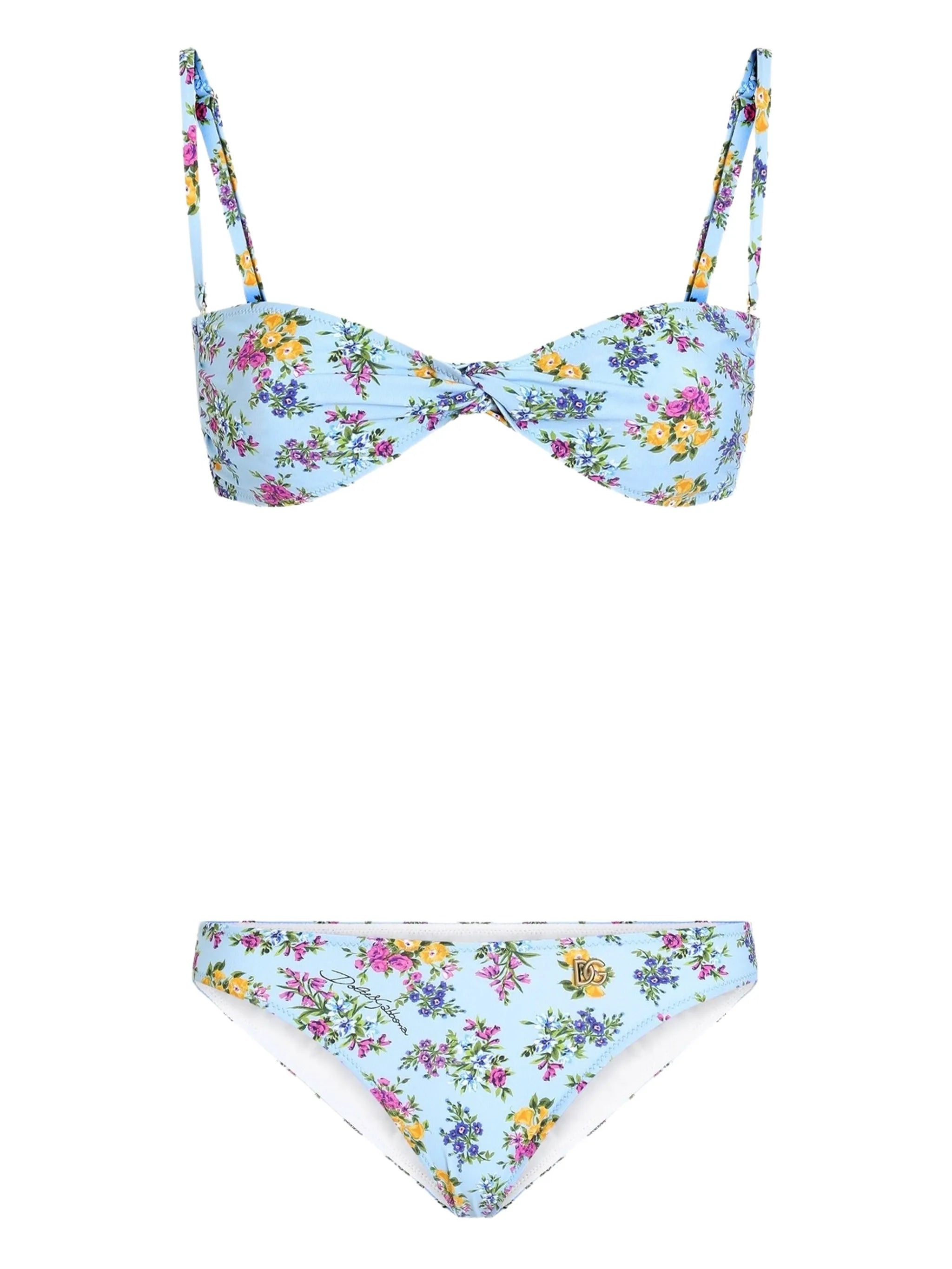 floral-print twist bikini