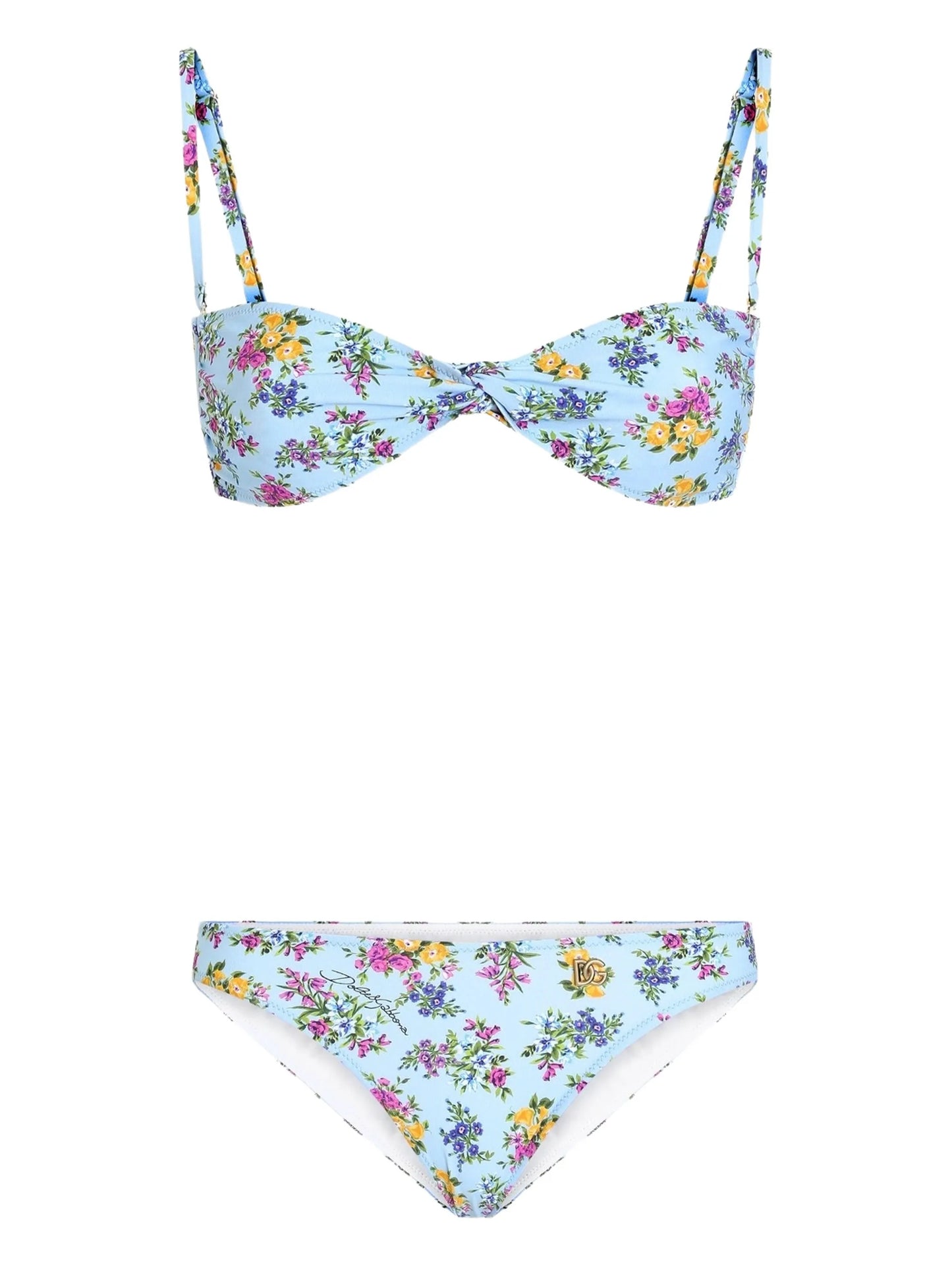 floral-print twist bikini