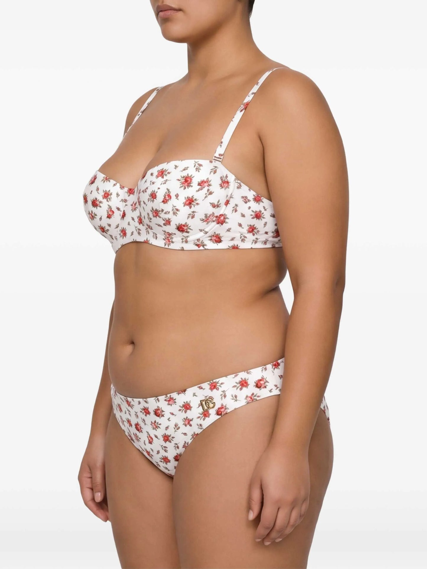 floral-print bikini