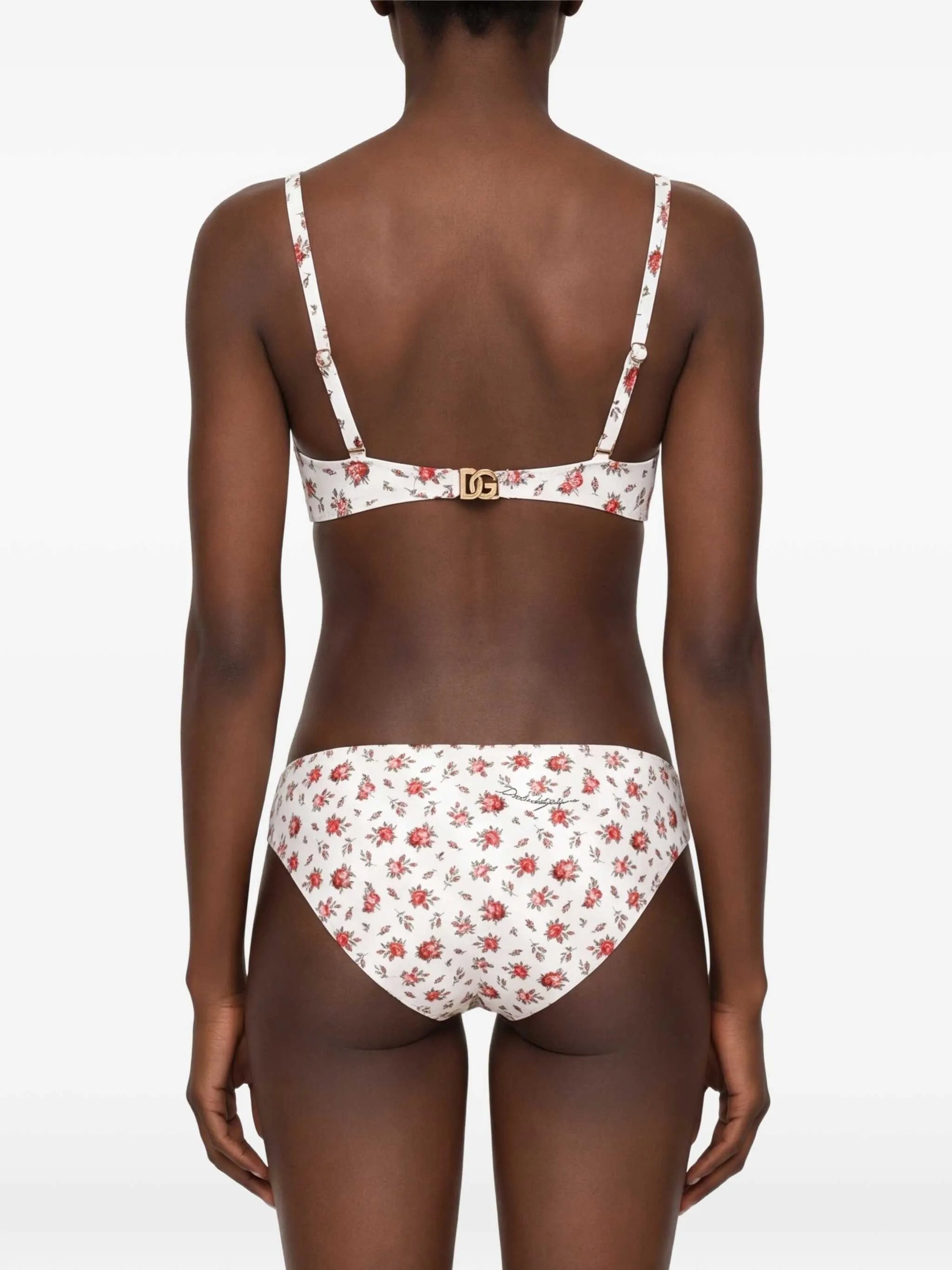 floral-print bikini