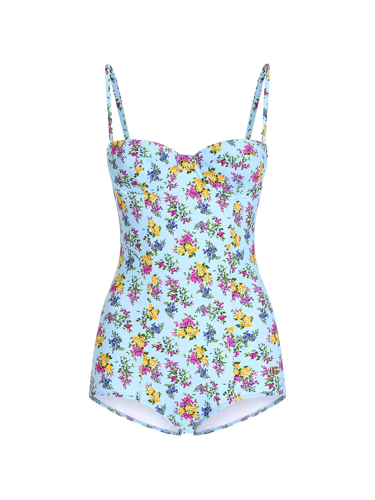 Rose-print triangle bikini