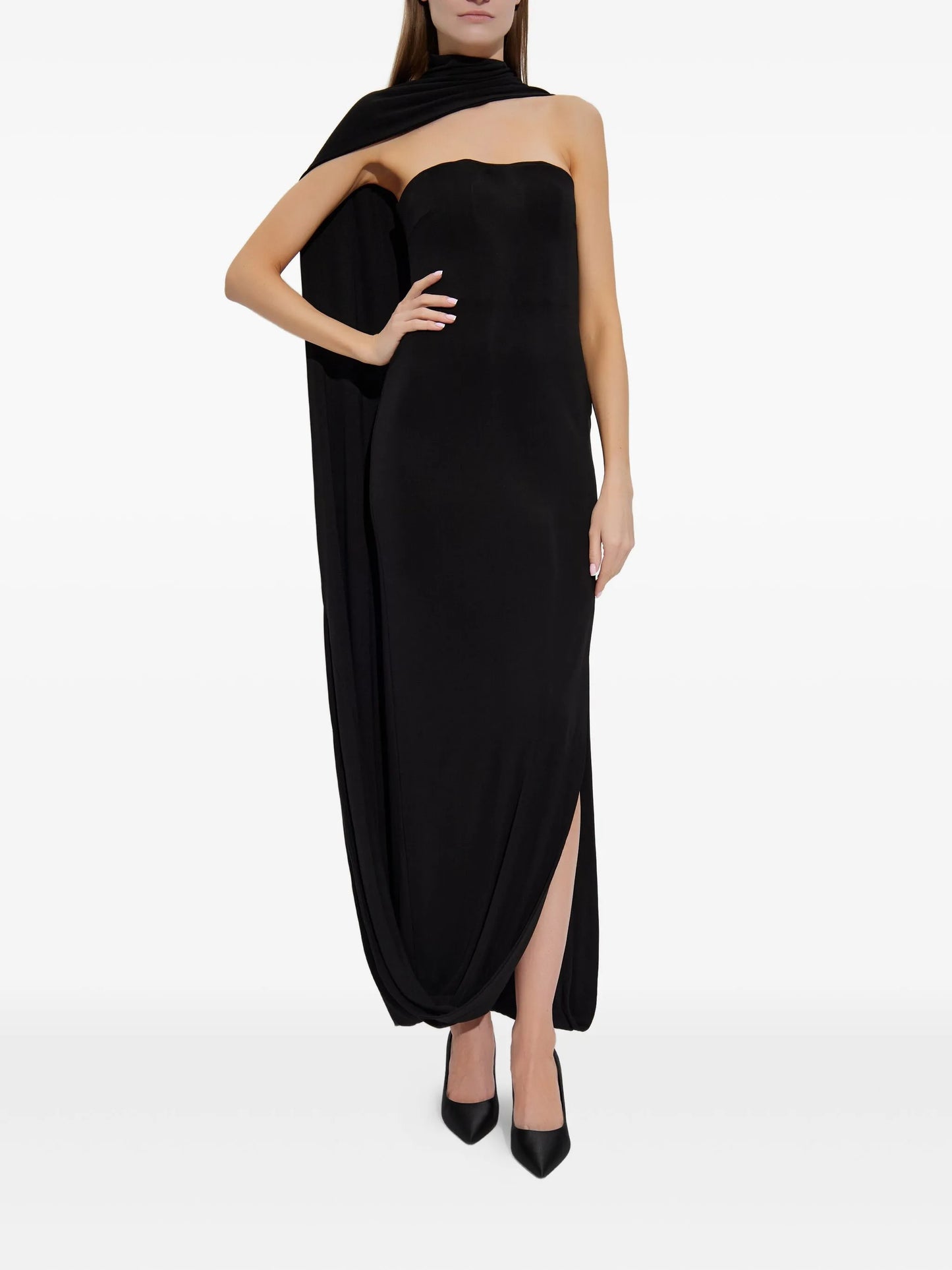 cape maxi dress