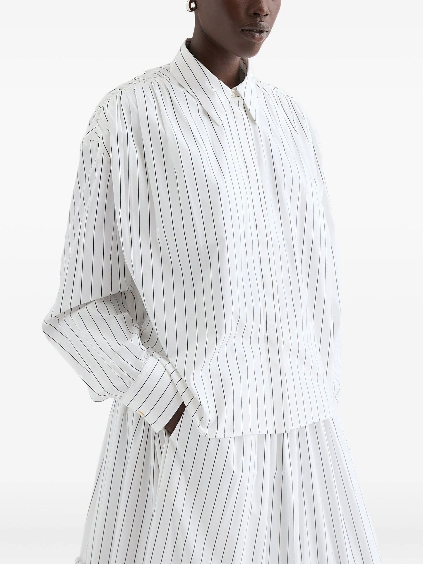 striped-pattern cotton shirt