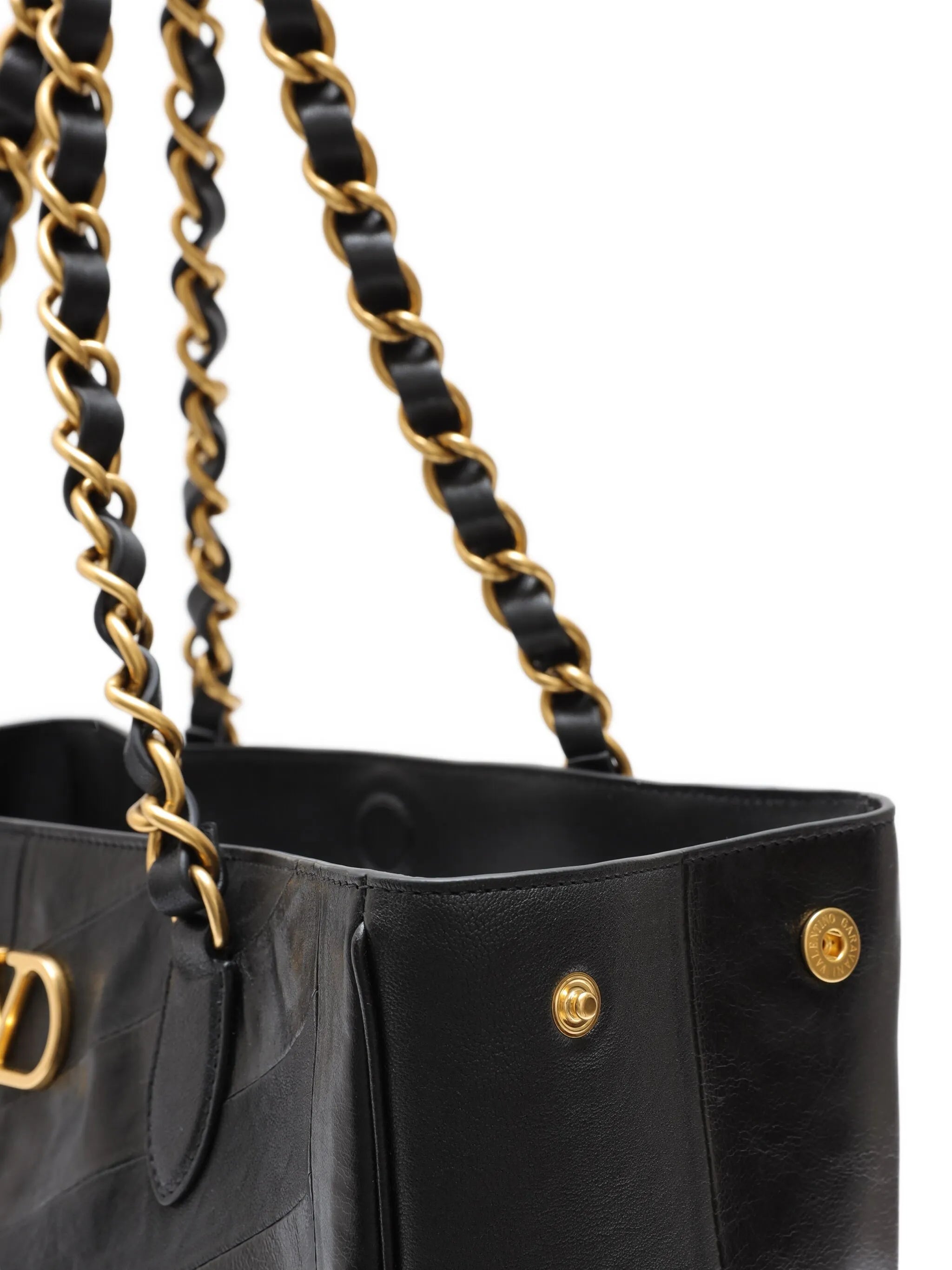 chevron-quilted chain-strap tote bag