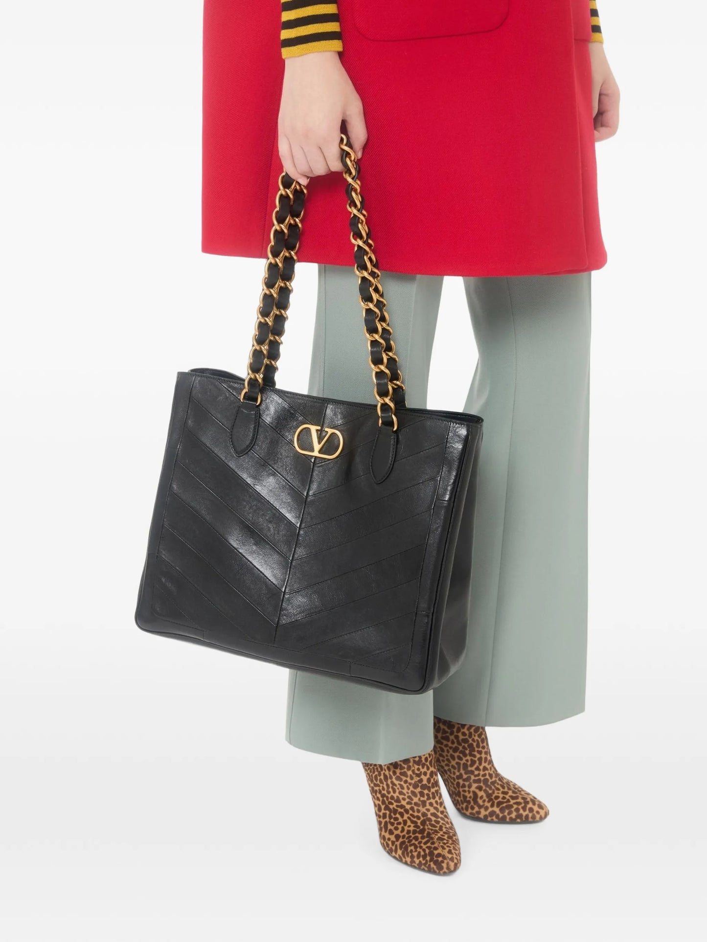 Laseine chevron-pattern tote bag