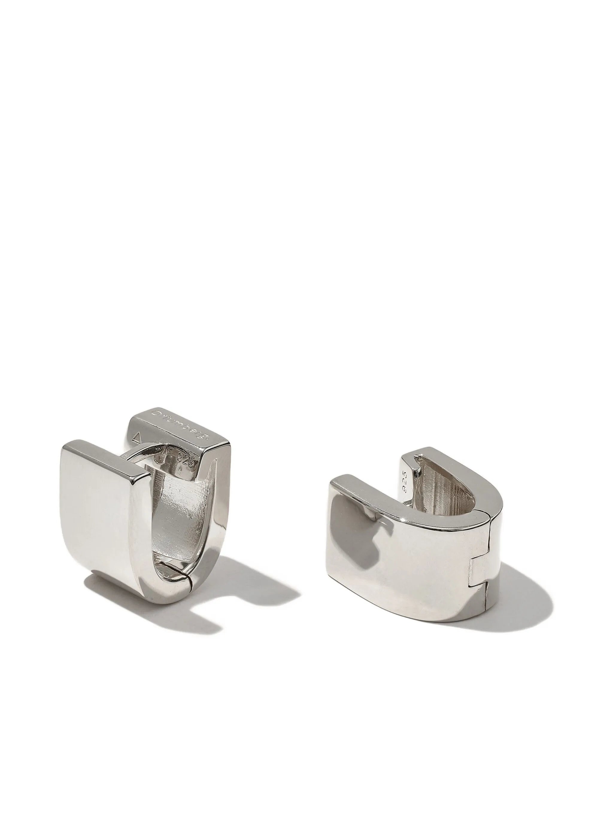 chunky square huggie earrings