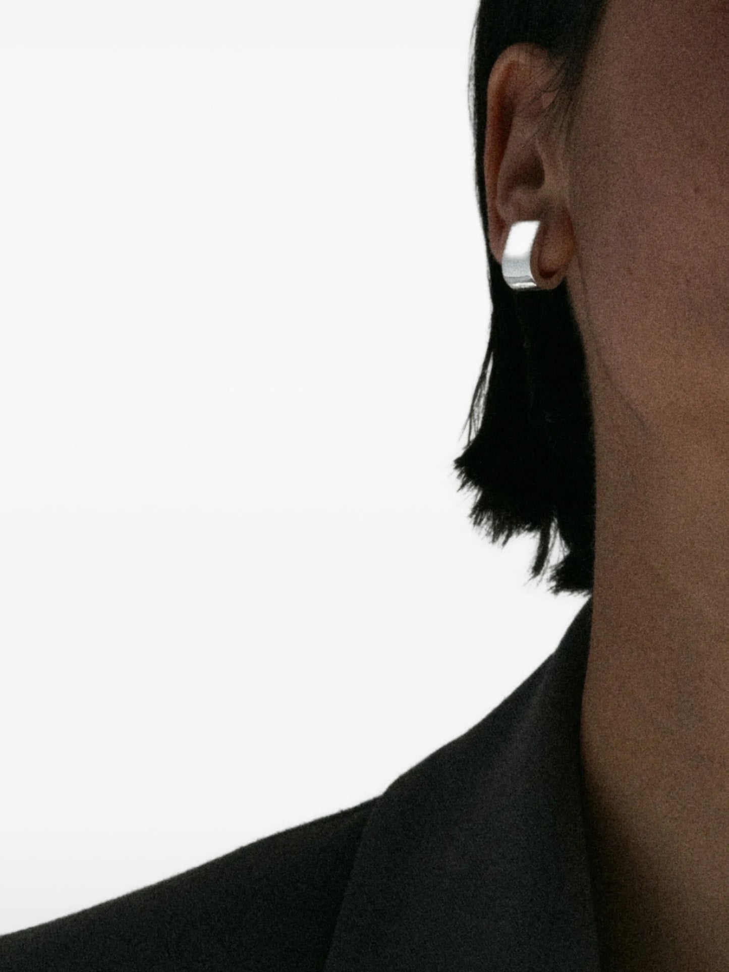 chunky square huggie earrings