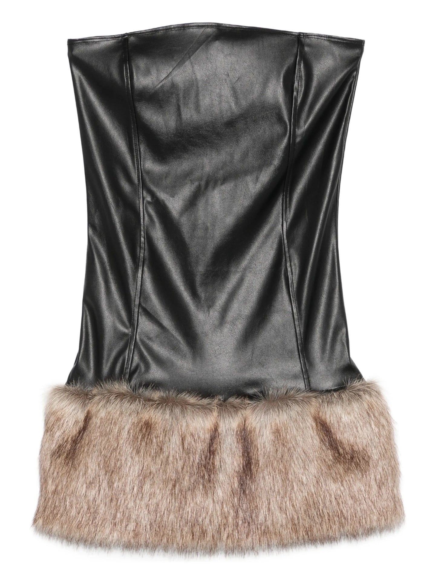 Pamela strapless faux-fur mini dress