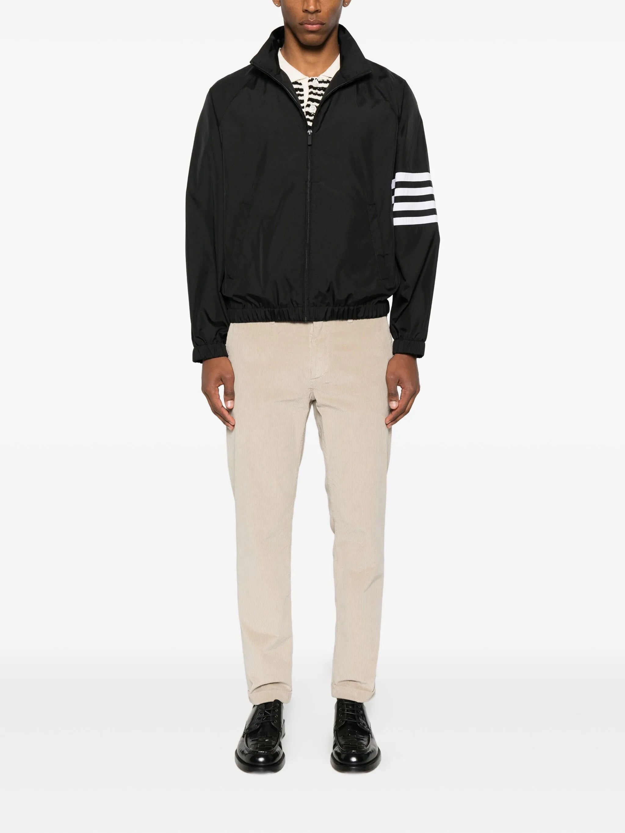 shiny ripstop raglan 4-Bar track jacket