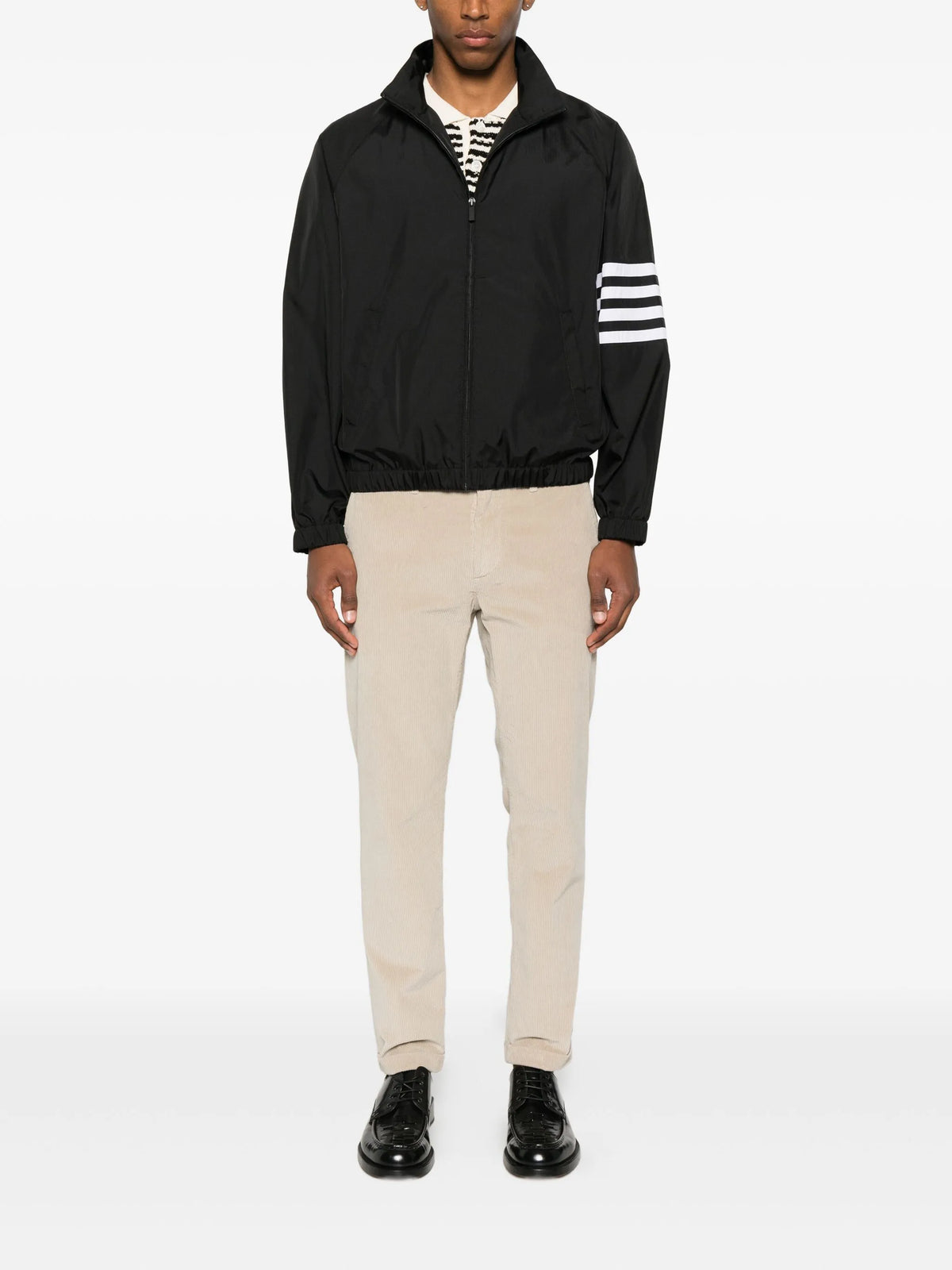 shiny ripstop raglan 4-Bar track jacket