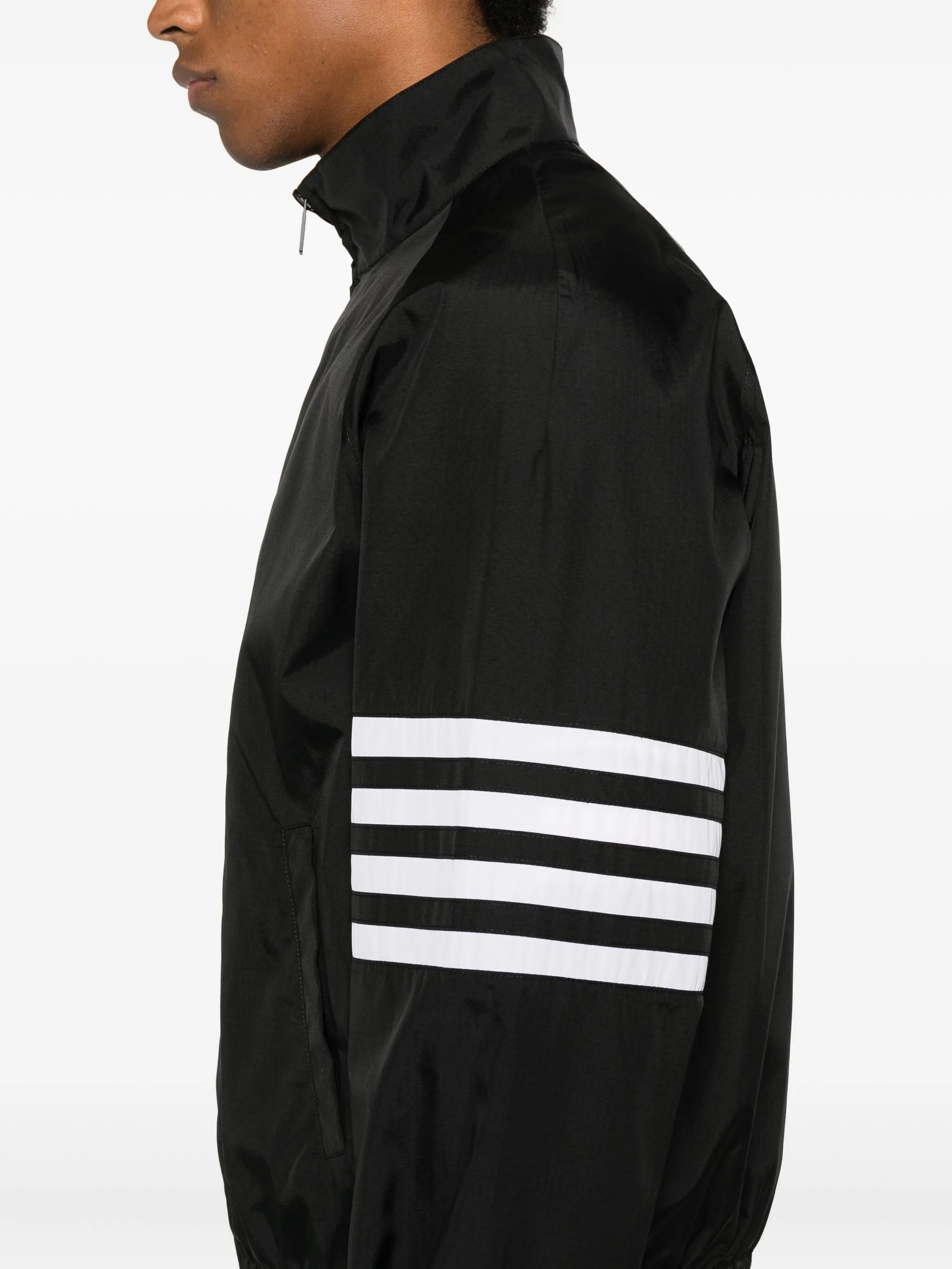 shiny ripstop raglan 4-Bar track jacket