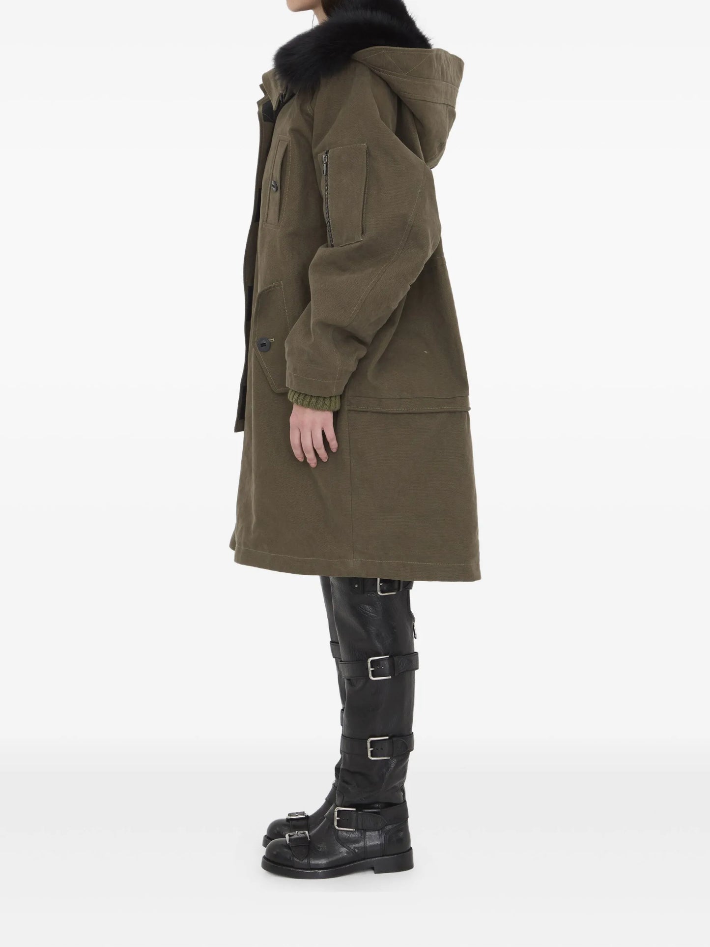 fur-trim padded coat