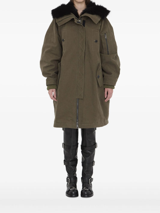 fur-trim padded coat