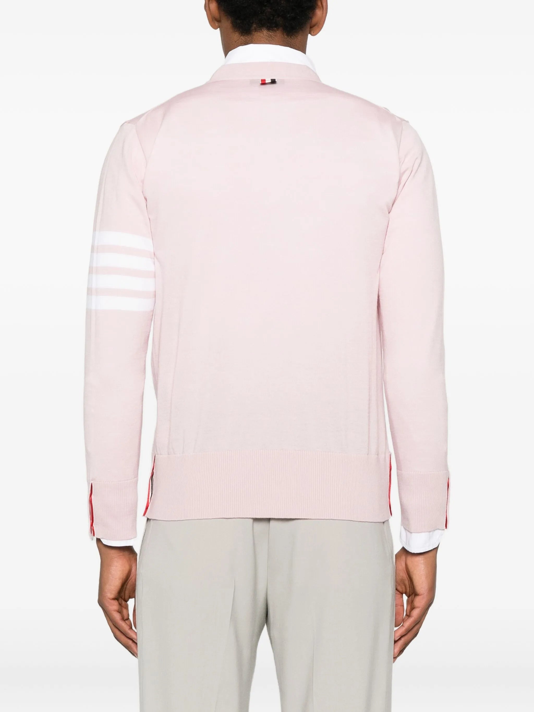 V-neck fine-knit cardigan