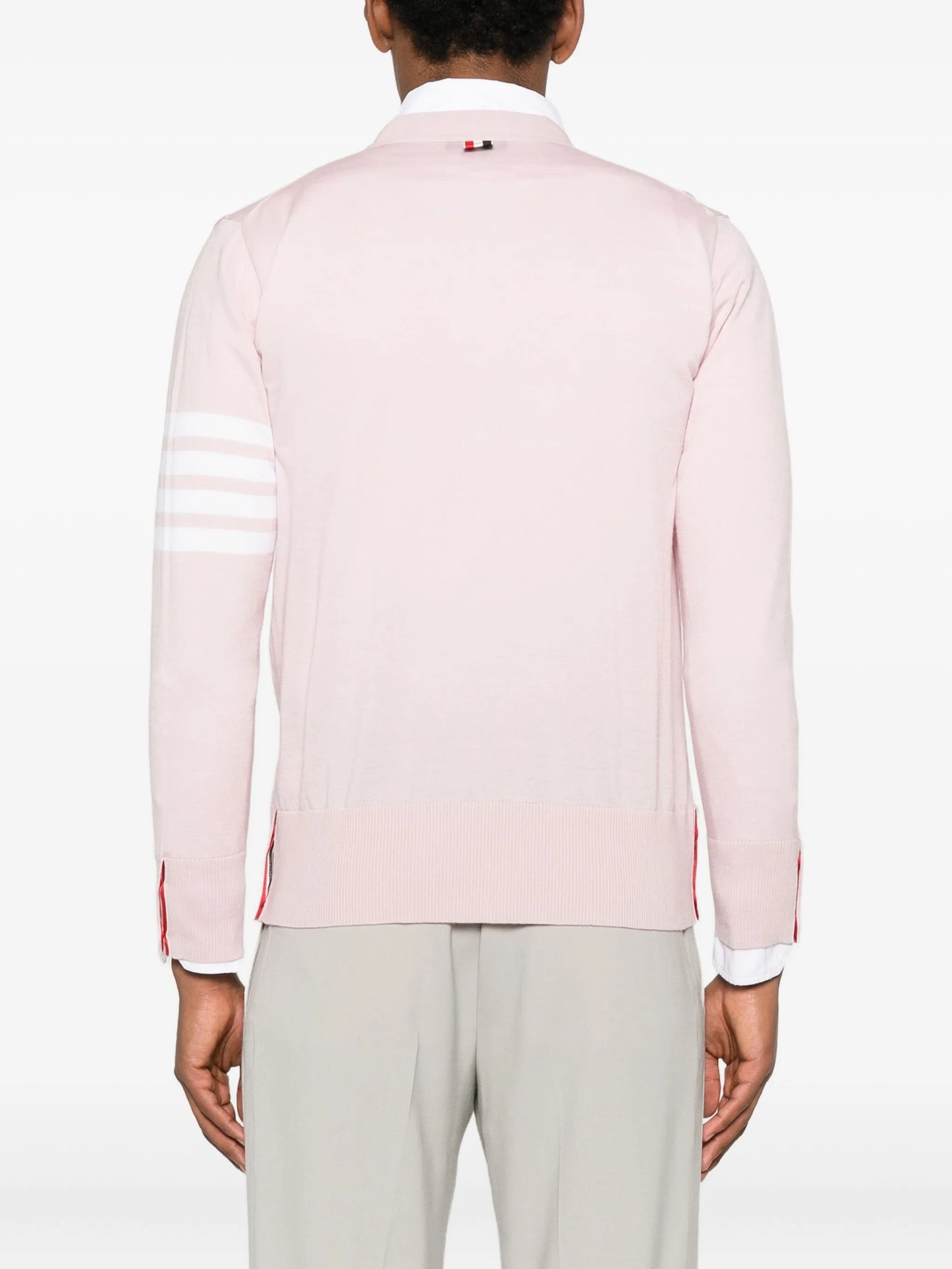 V-neck fine-knit cardigan