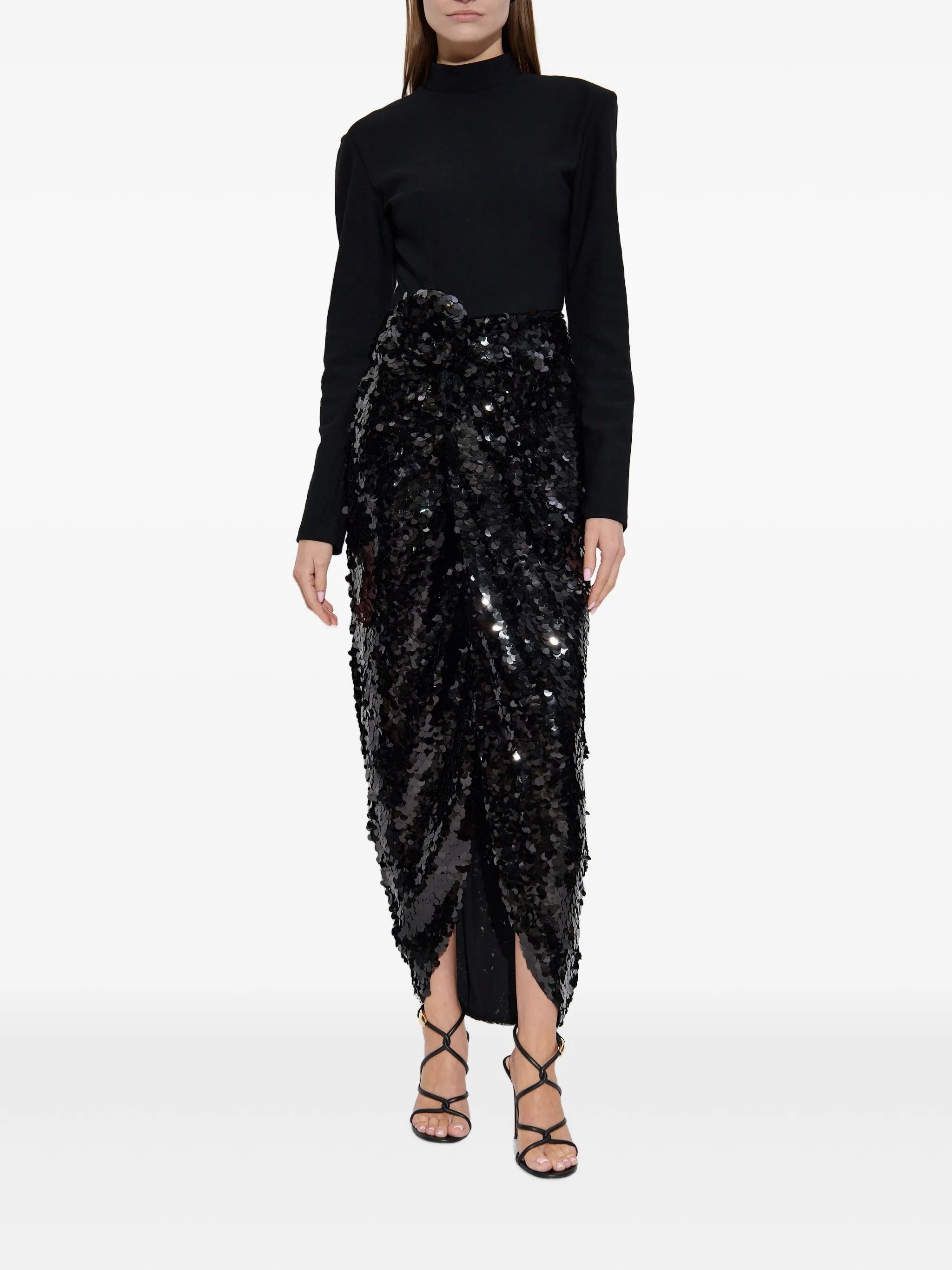 knot-detail sequin maxi dress
