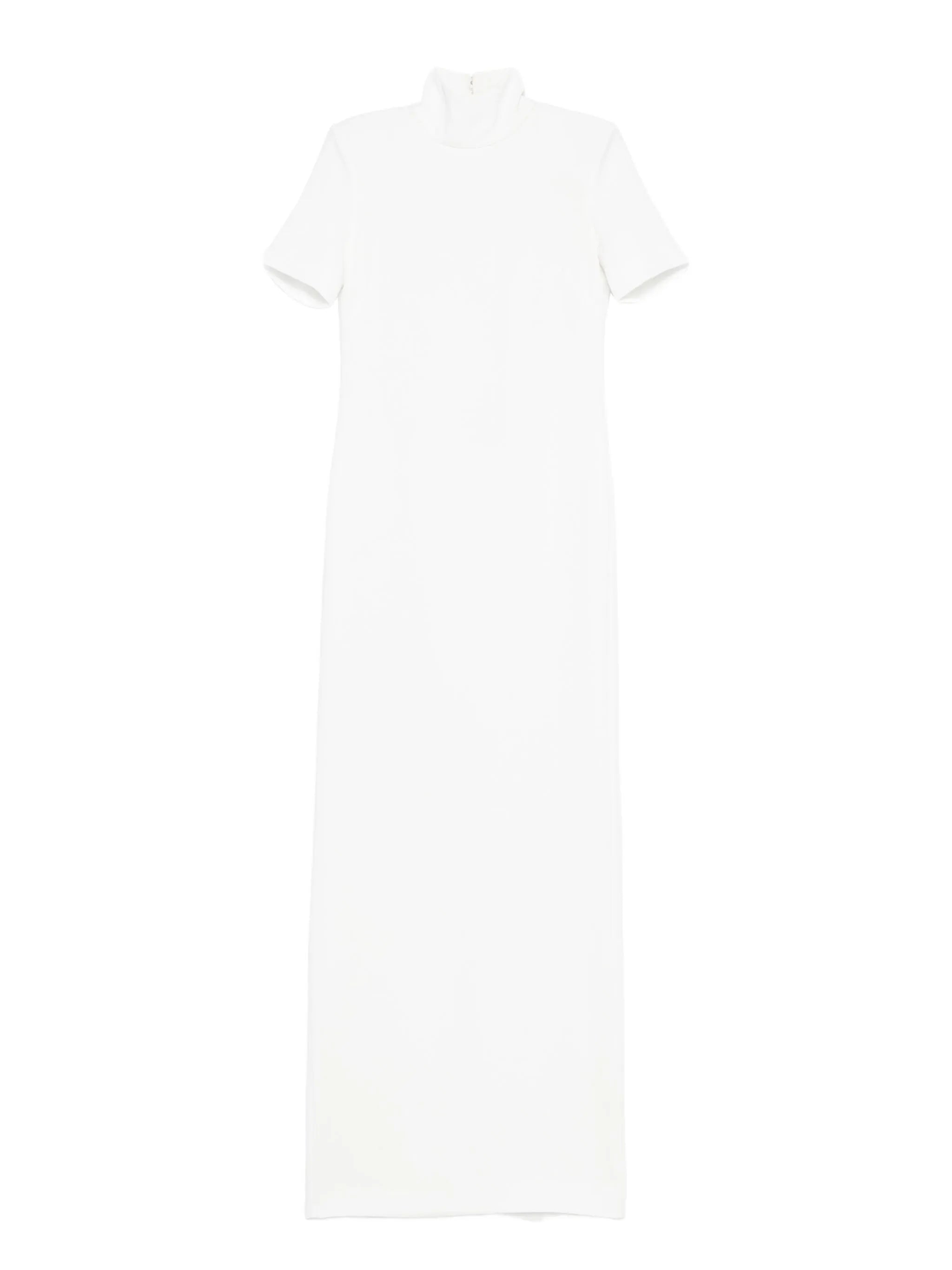 short-sleeve high-neck maxi dress