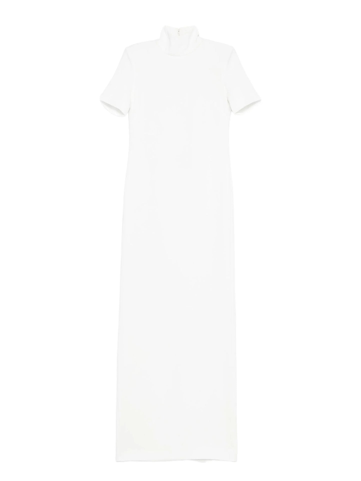 short-sleeve high-neck maxi dress