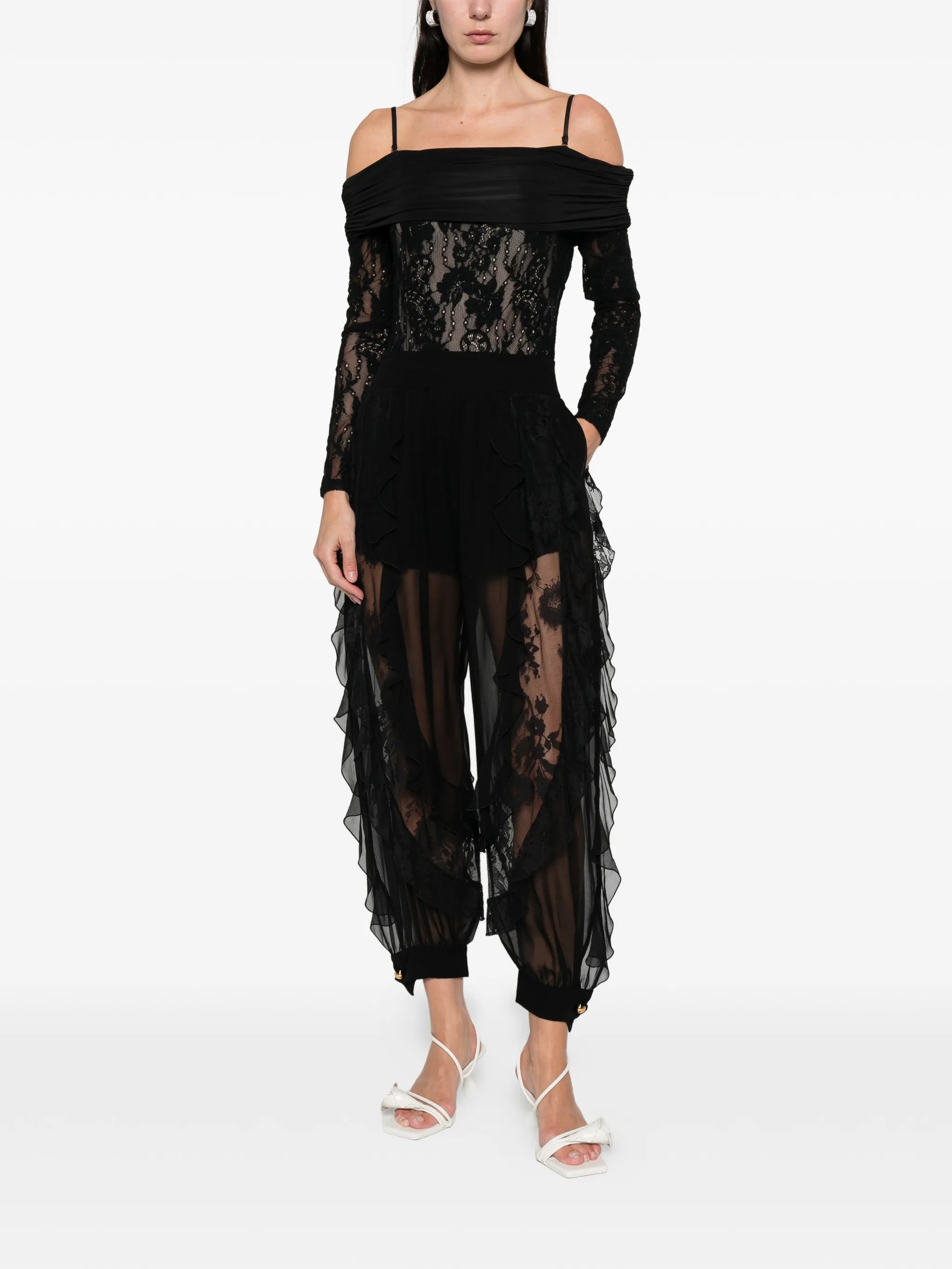 Rebellion draped lace bodysuit