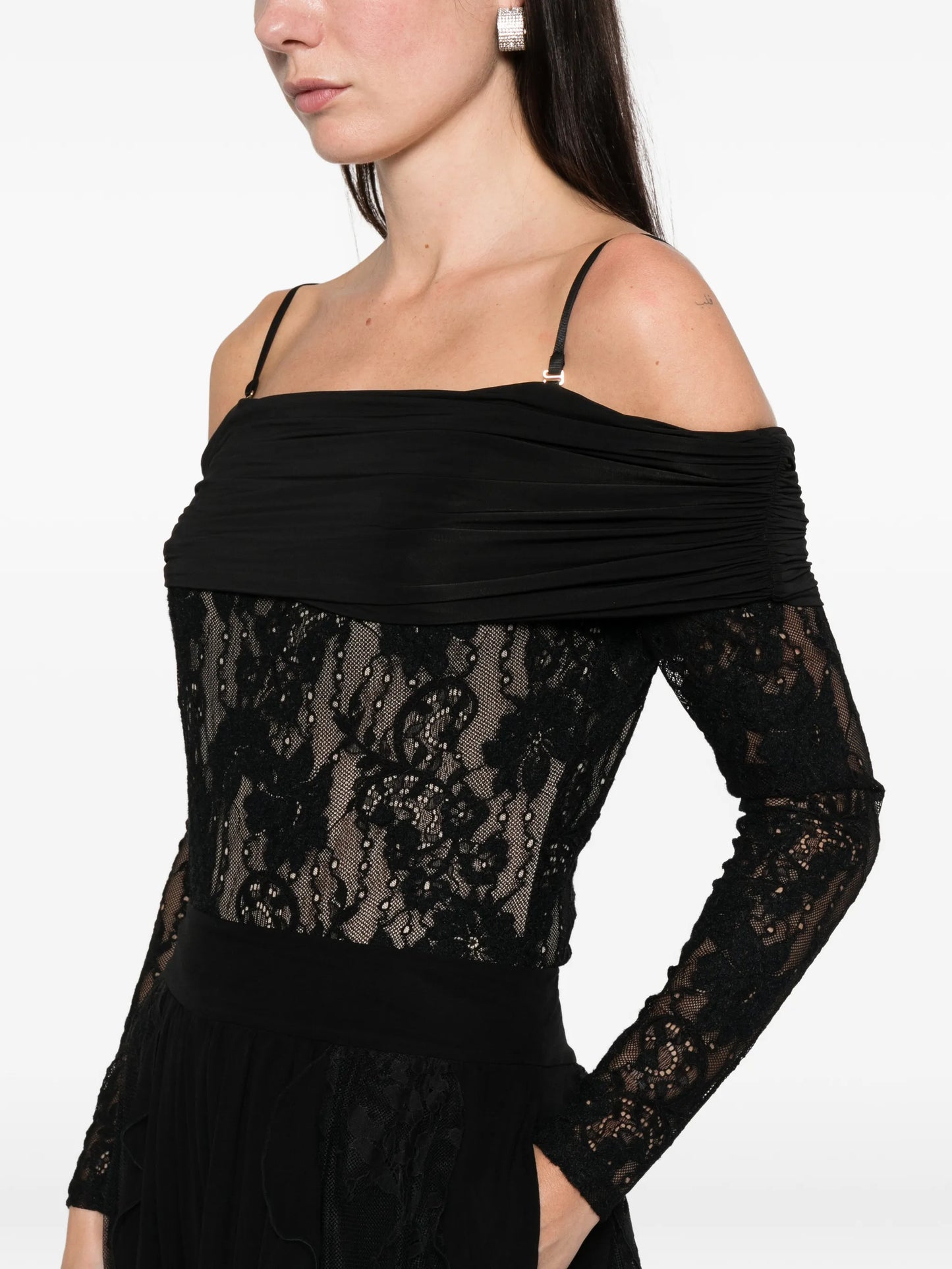 Rebellion draped lace bodysuit