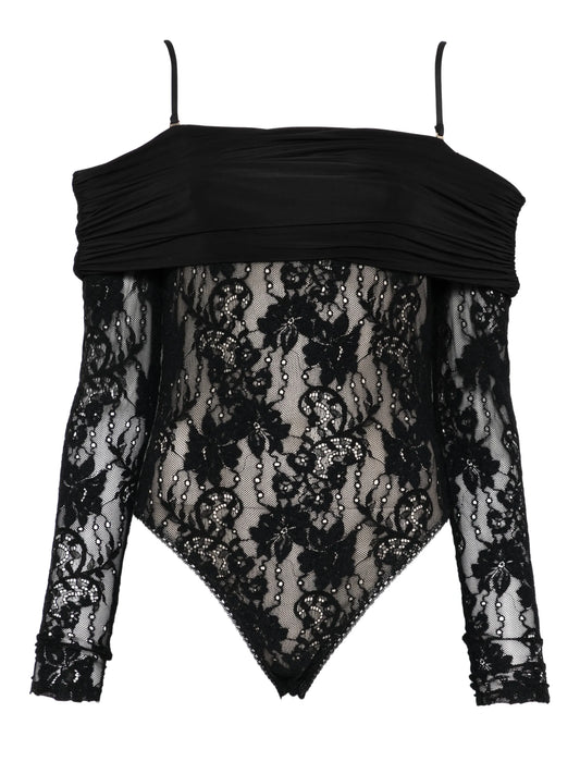 Rebellion draped lace bodysuit