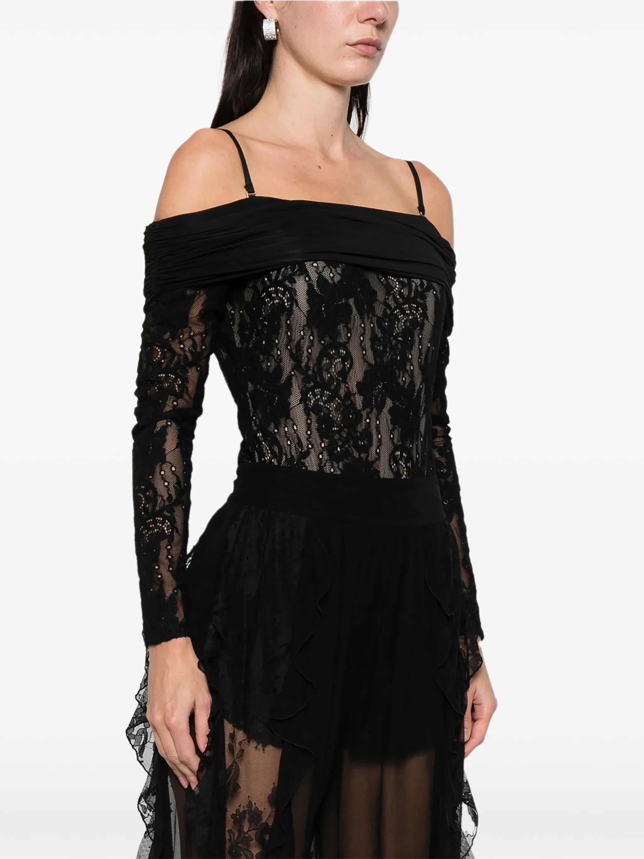 Rebellion draped lace bodysuit