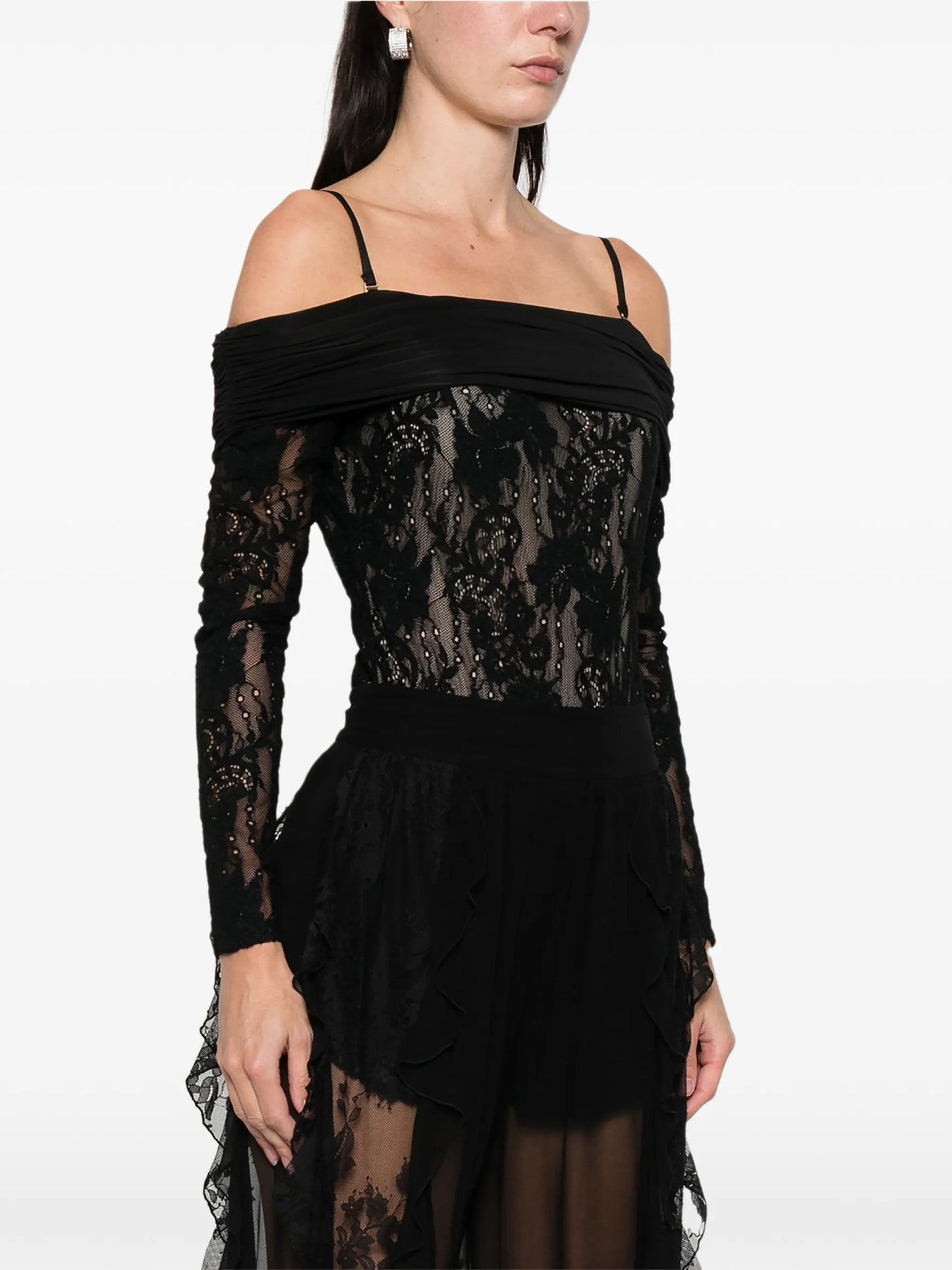 Rebellion draped lace bodysuit