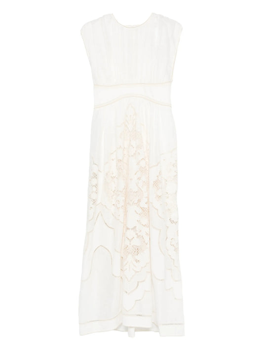 Daylight waisted lace maxi dress