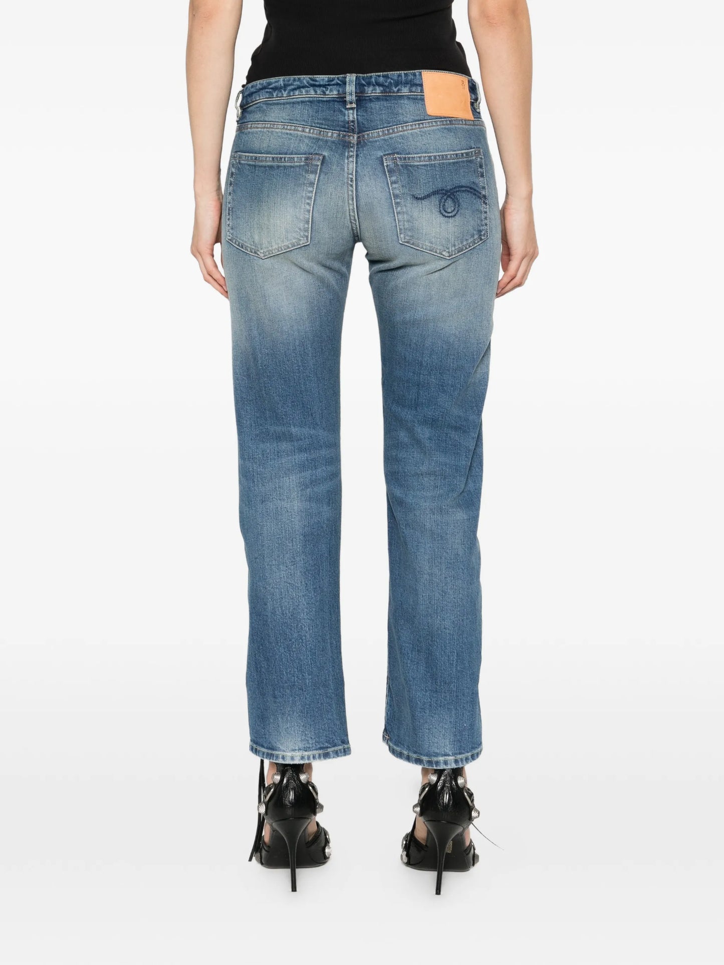 cuffed straight jeans