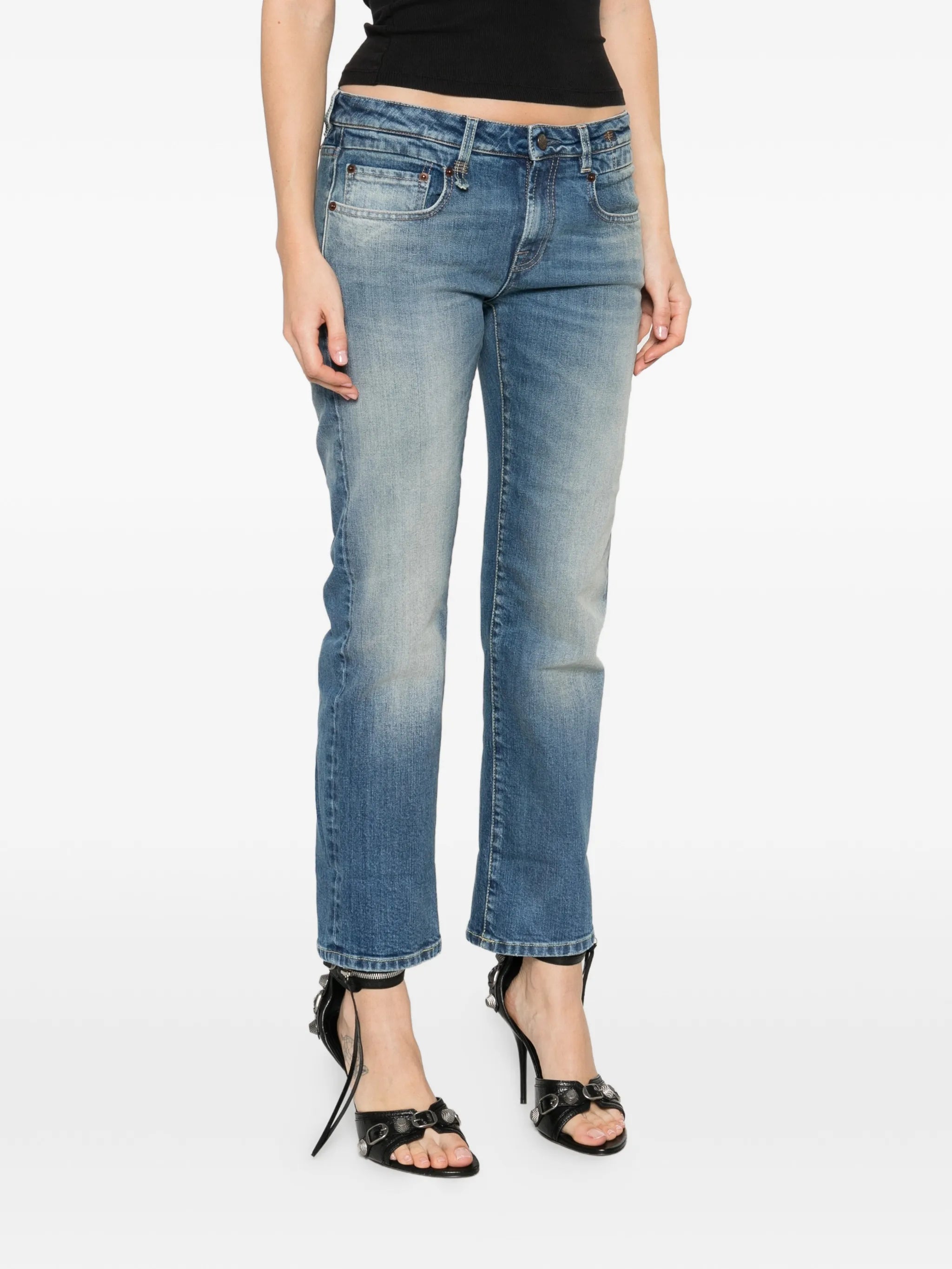 cuffed straight jeans