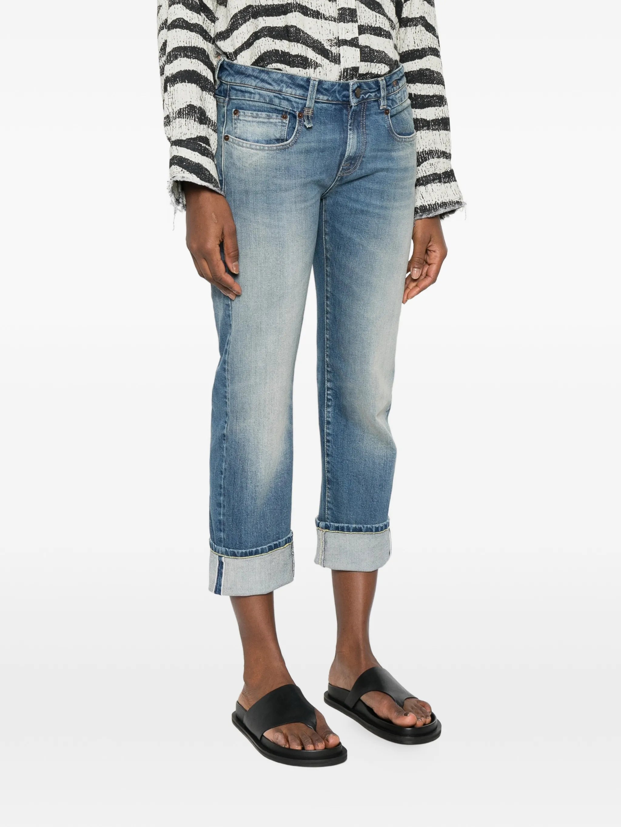 cuffed straight jeans