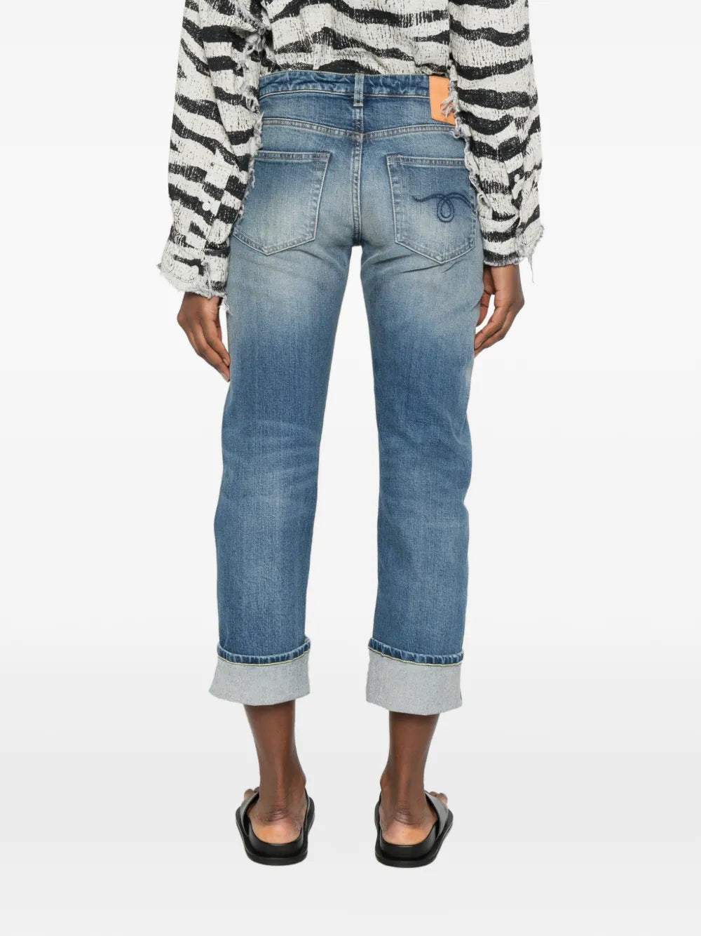 cuffed straight jeans
