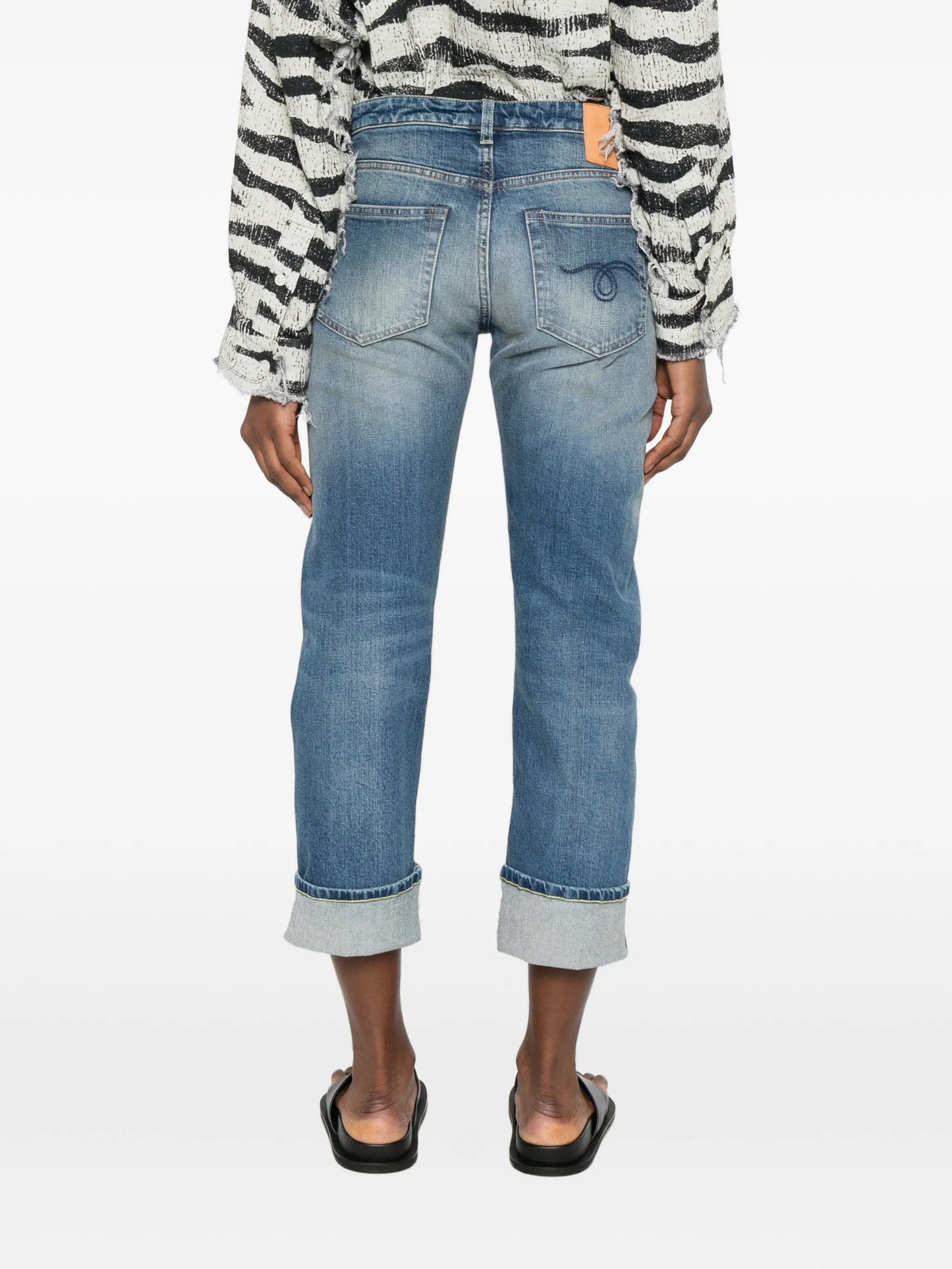 cuffed straight jeans