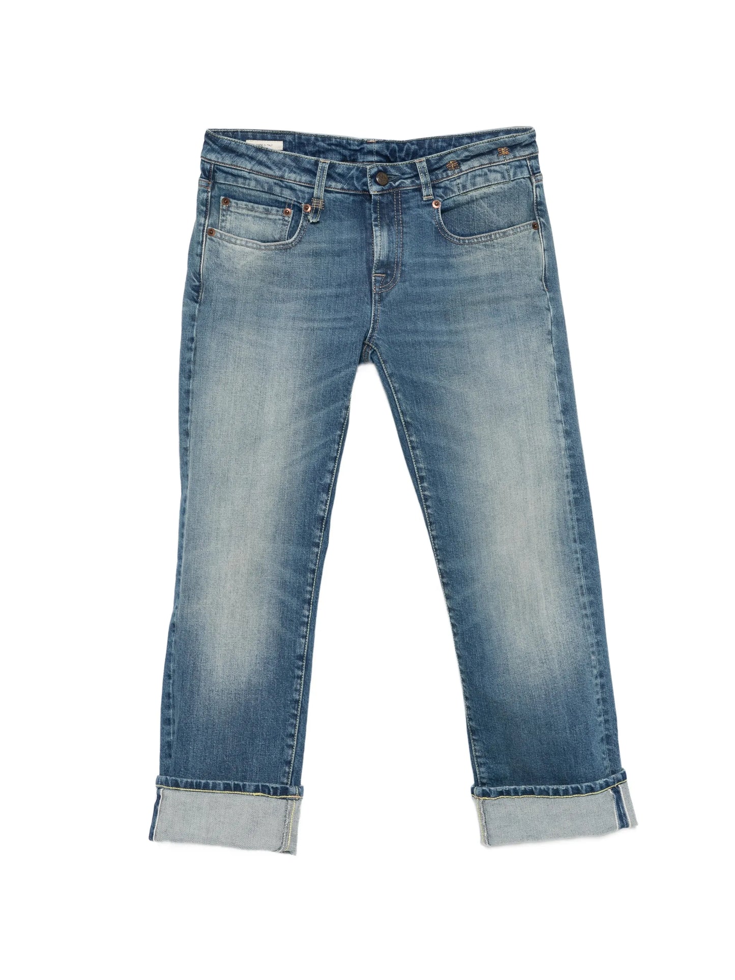 cuffed straight jeans