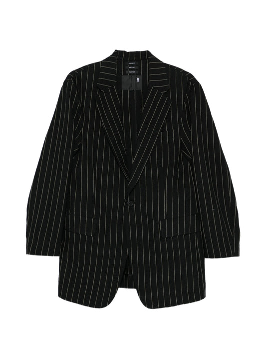 buttoned pinstripe blazer