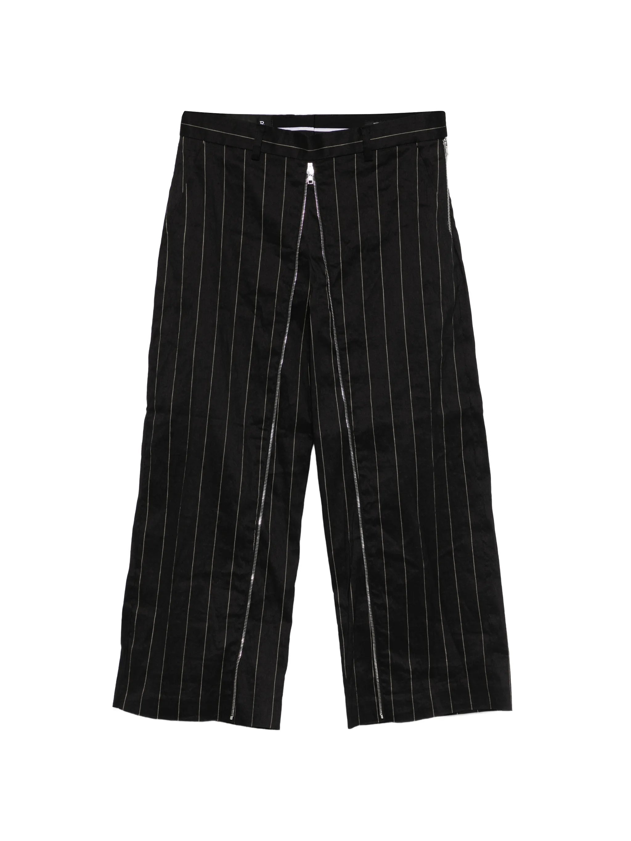 front zip striped trousers