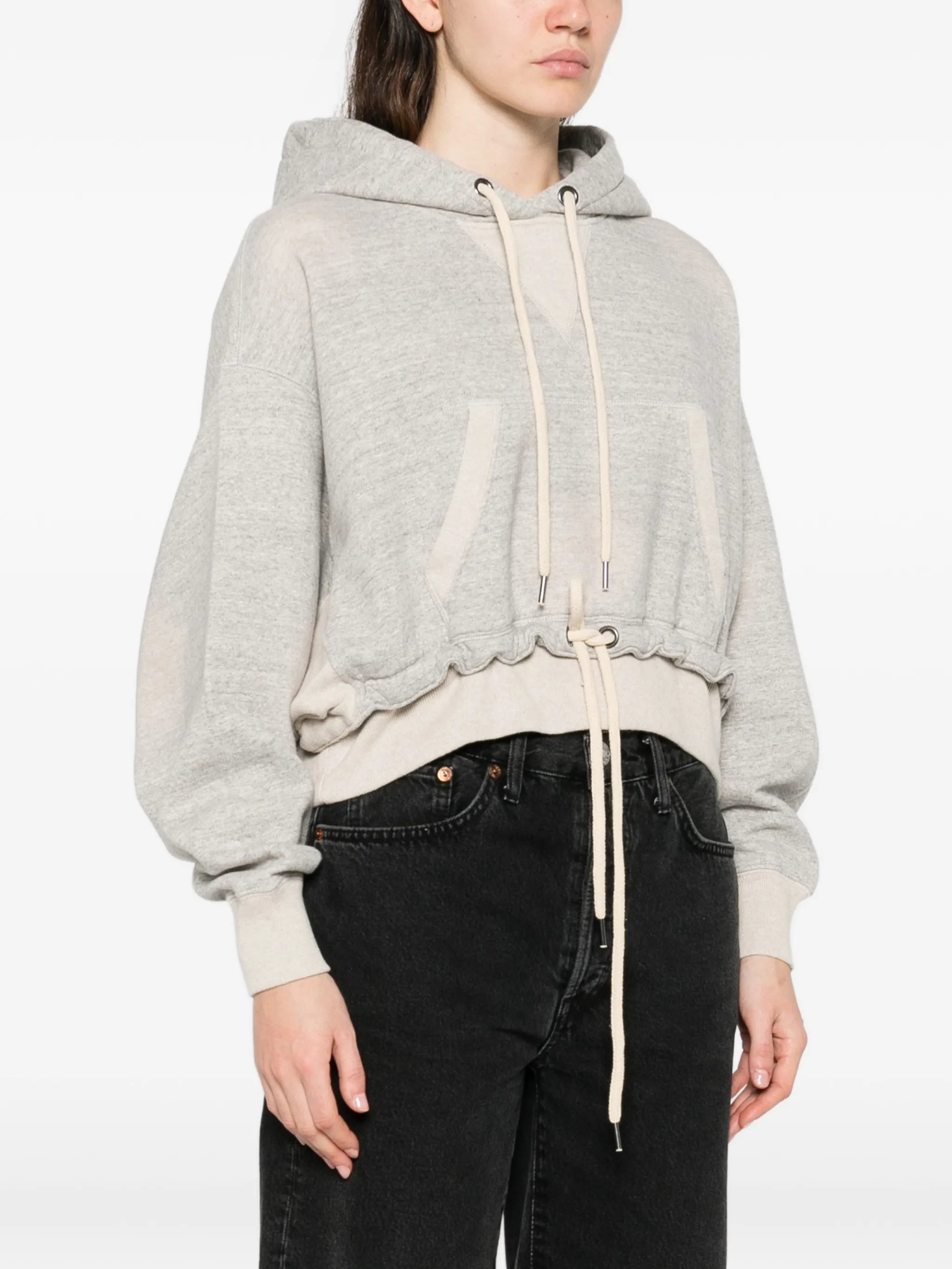 cinched-hem hoodie