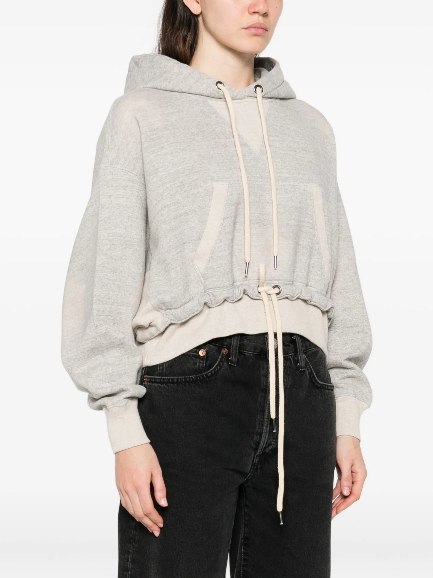 cinched-hem hoodie