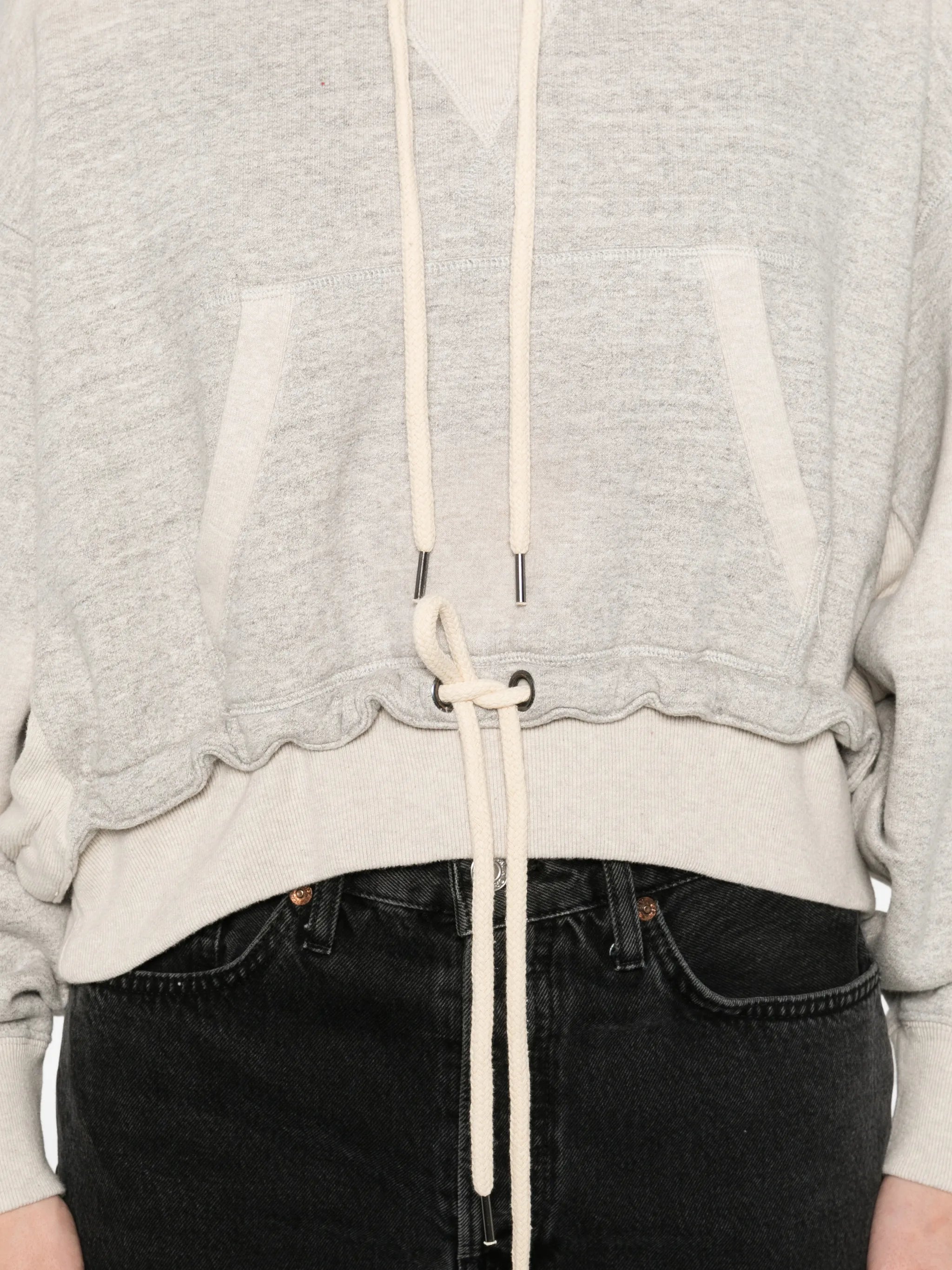 cinched-hem hoodie
